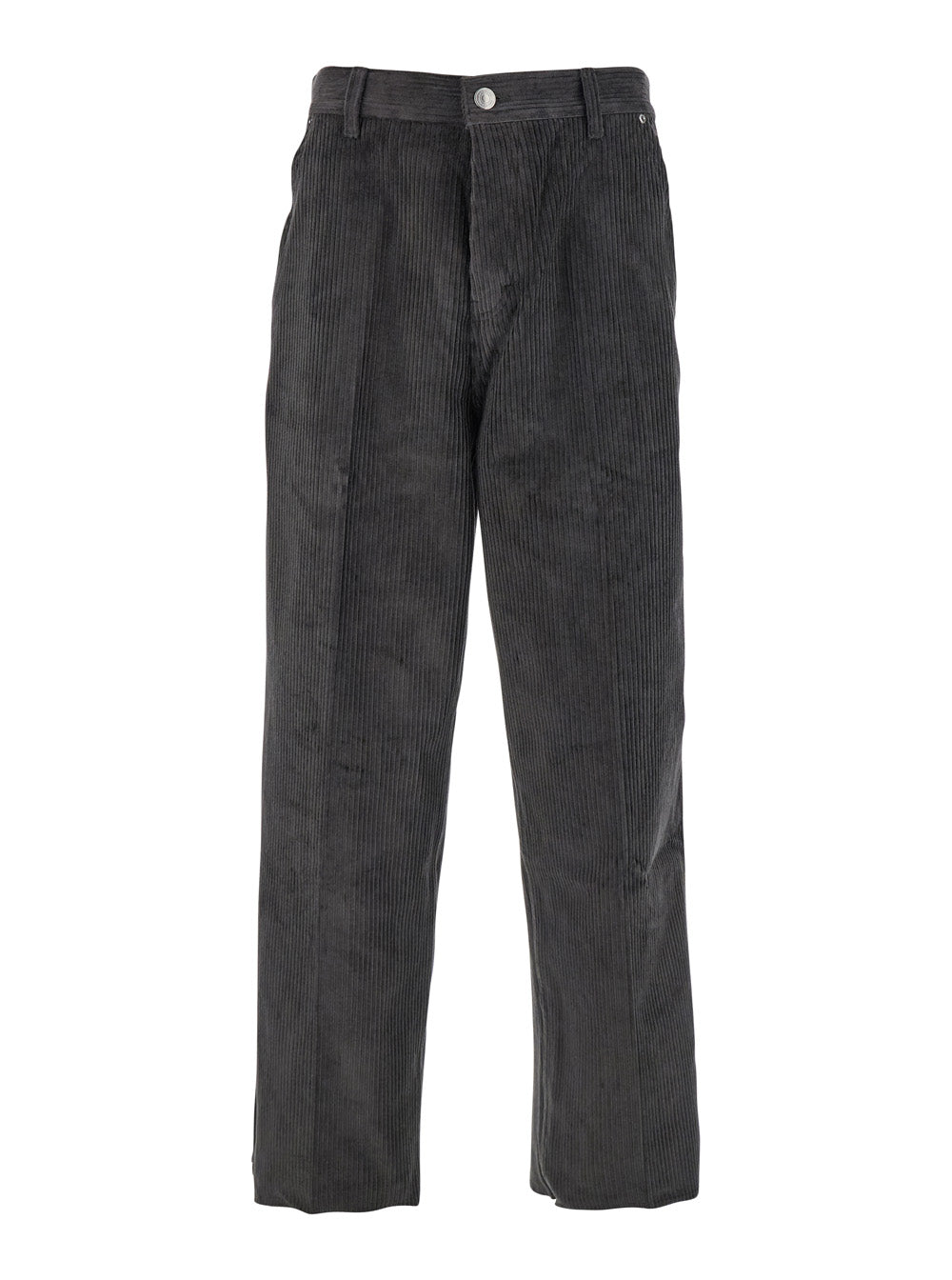 Ami Paris Men Brown Trousers With Back Logo Patch In Velvet Man AMI PARIS