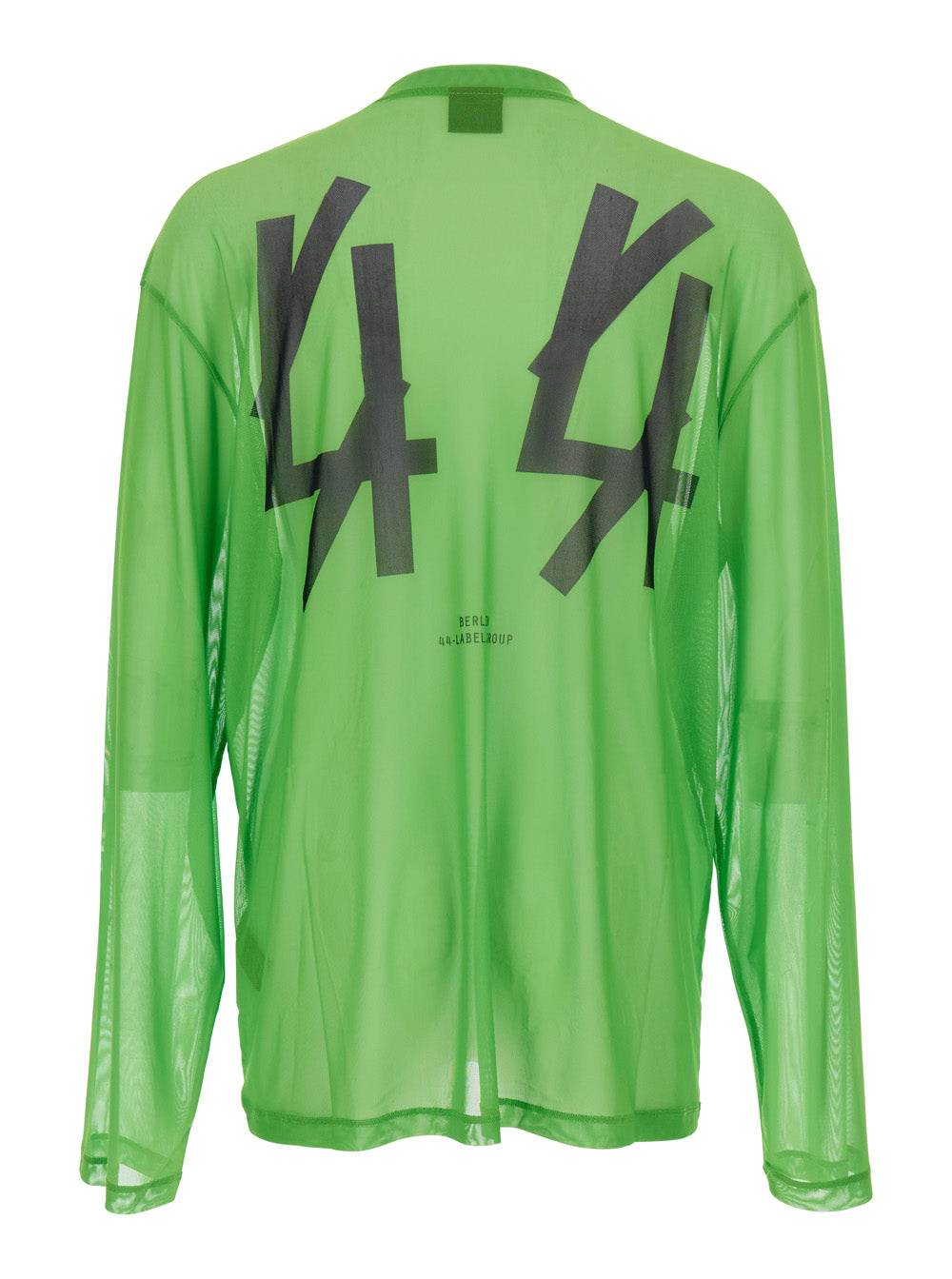 44 Label Group Men Green Turtleneck Sweater With Semi-Sheer Design In Mesh Man 44 LABEL GROUP