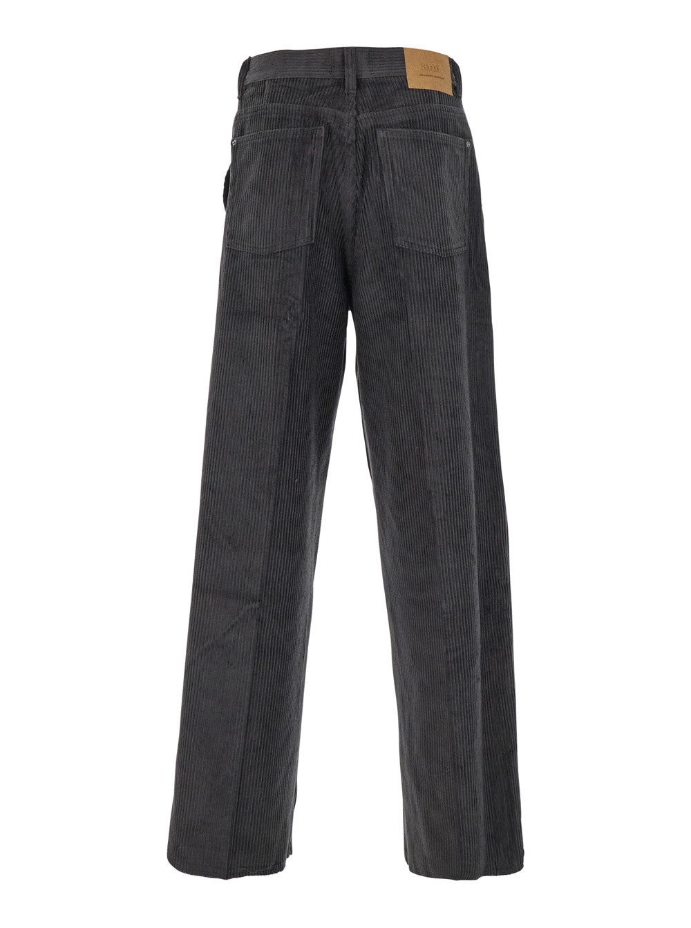 Ami Paris Men Brown Trousers With Back Logo Patch In Velvet Man AMI PARIS