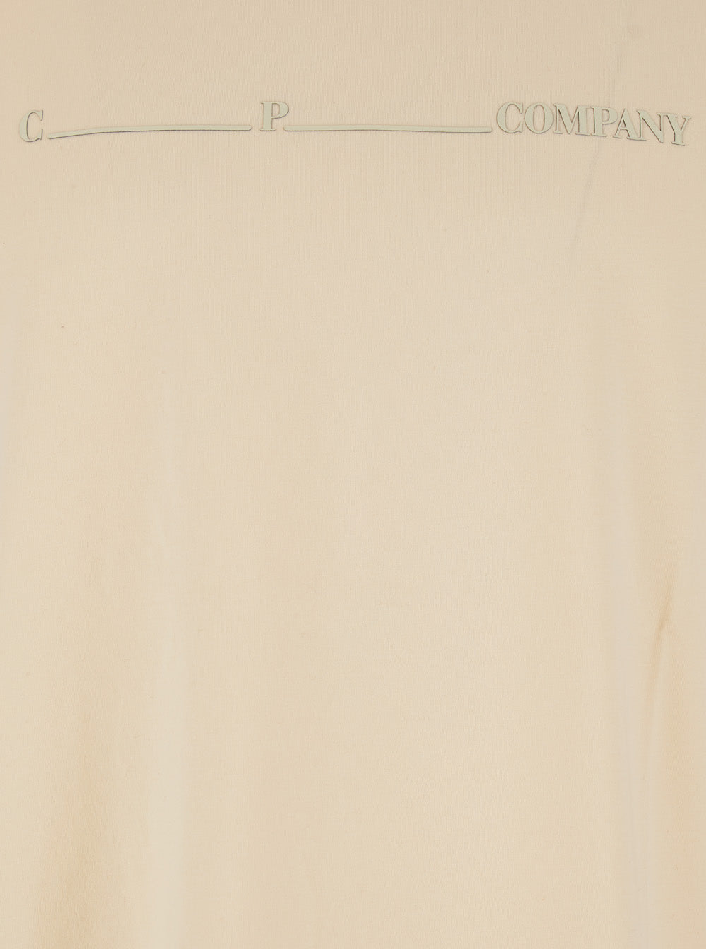 C.P. Company Men Beige T-Shirt With Logo On The Front In Cotton Man C.P. COMPANY