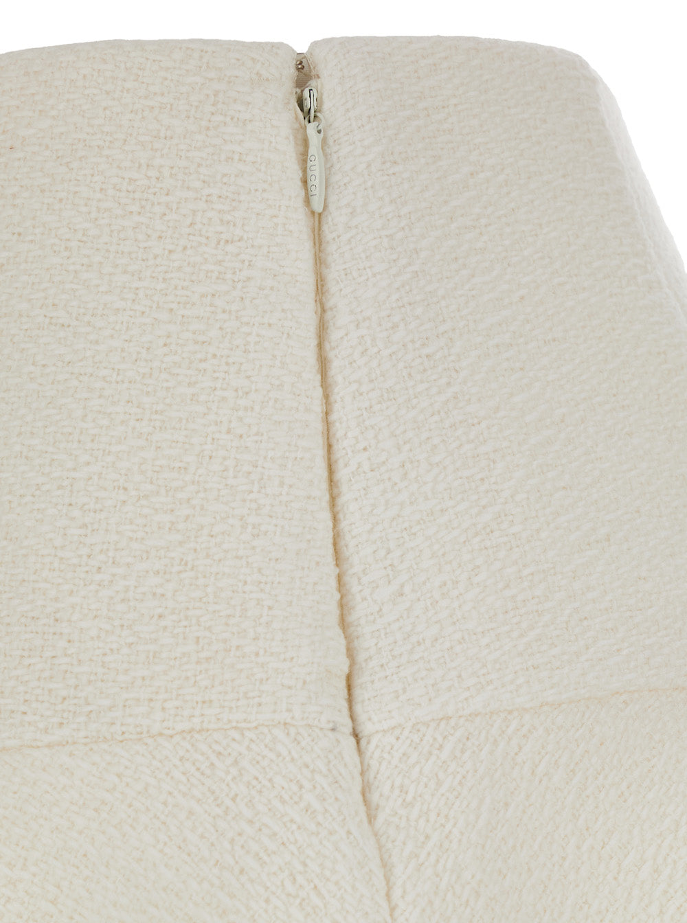 Gucci Women White Skirt With Hidden Side Closure In Wool Boucle Woman GUCCI