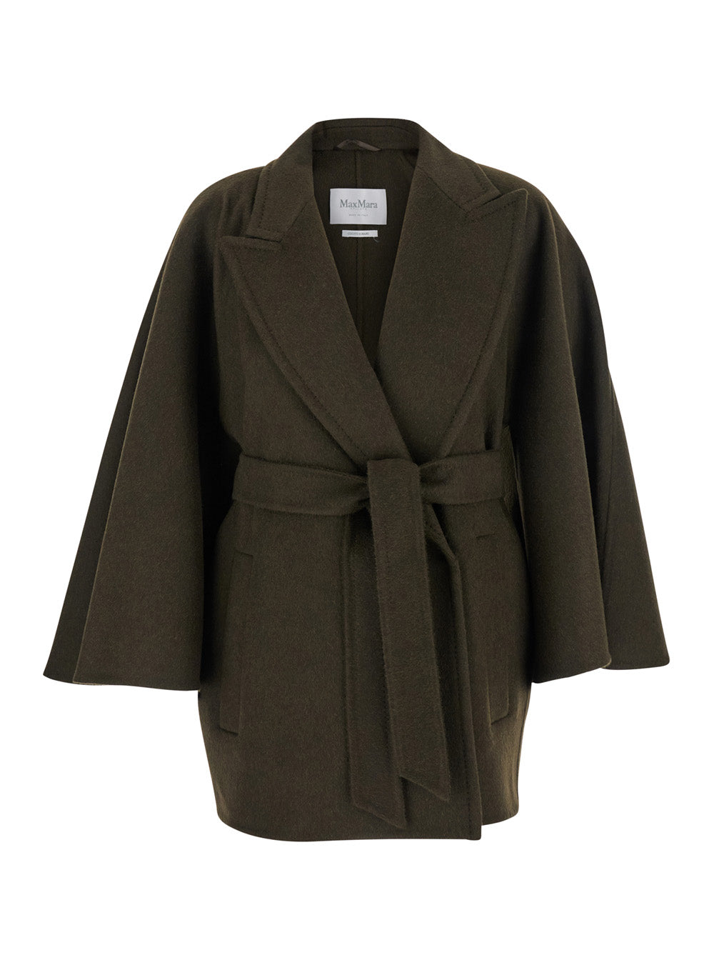 Max Mara Women 'Verna' Green Coat With Wide Notched Revers In Wool Woman MAX MARA