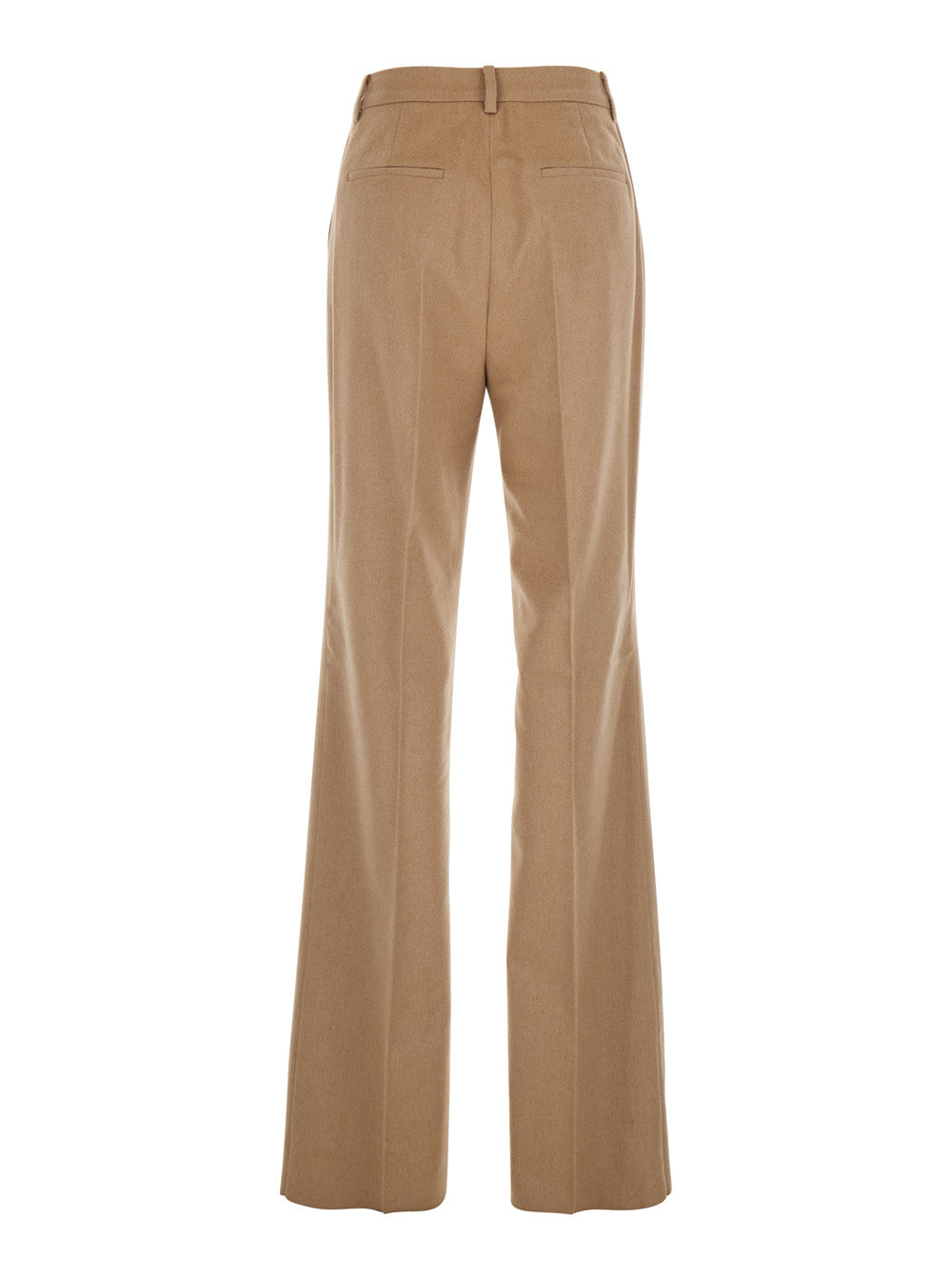 Max Mara Women Beige Pants With Belt Loops And Pence Details In Wool Blend Woman MAX MARA