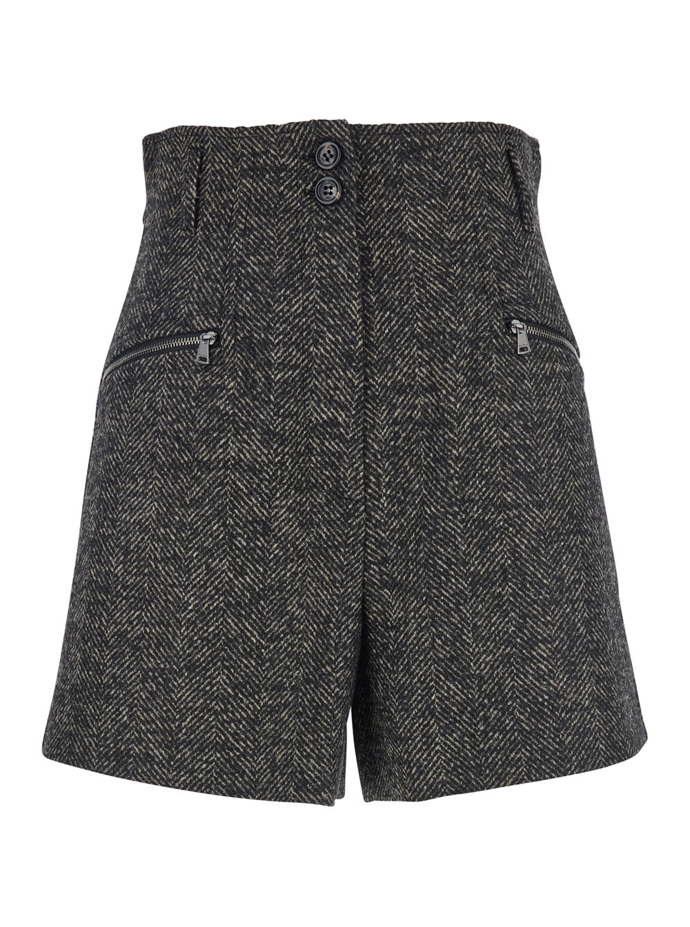 Max Mara Women Brown Shorts With Belt Loops And Button Closure In Virgin Wool Blend Woman MAX MARA