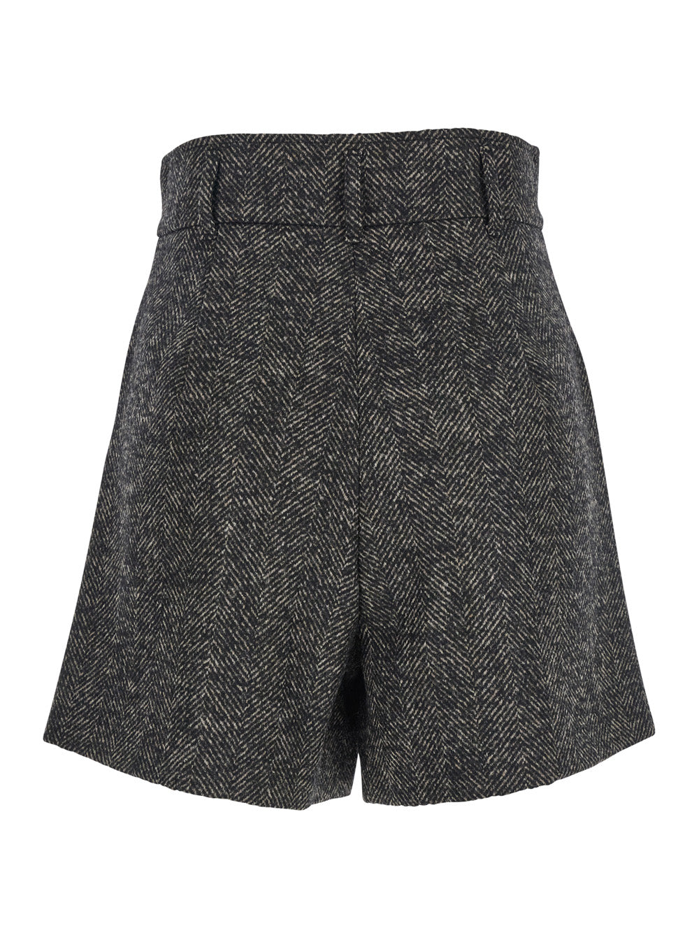 Max Mara Women Brown Shorts With Belt Loops And Button Closure In Virgin Wool Blend Woman MAX MARA