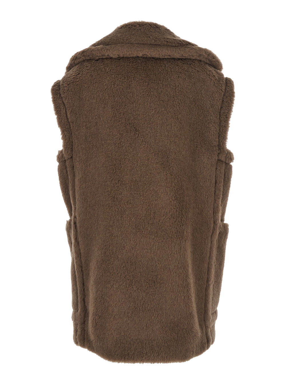 Max Mara Women Brown Vest With Wide Classic Lapels In Fur Woman MAX MARA