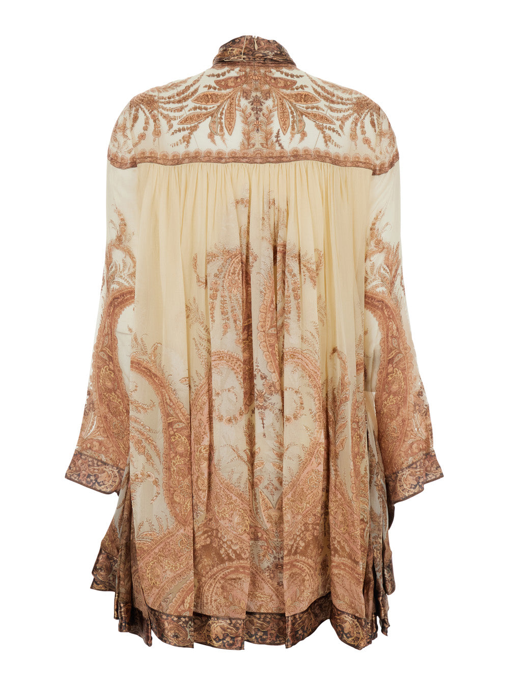 Zimmermann Women 'Hypnotic' Multicolor Mini Dress With Pussybow Collar And All-Over Paisley Print In Silk Blend Woman