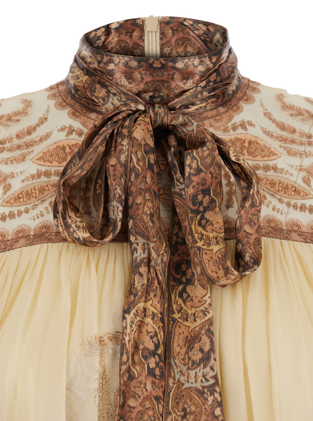 Zimmermann Women 'Hypnotic' Multicolor Mini Dress With Pussybow Collar And All-Over Paisley Print In Silk Blend Woman