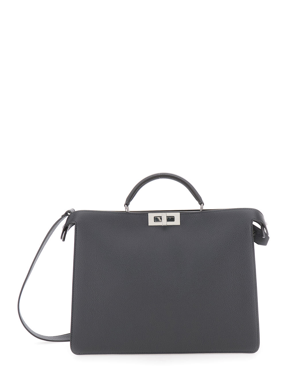 Fendi Men 'Iseeu Medium' Grey Handbag With Removable Internal Pocket In Leather Man FENDI