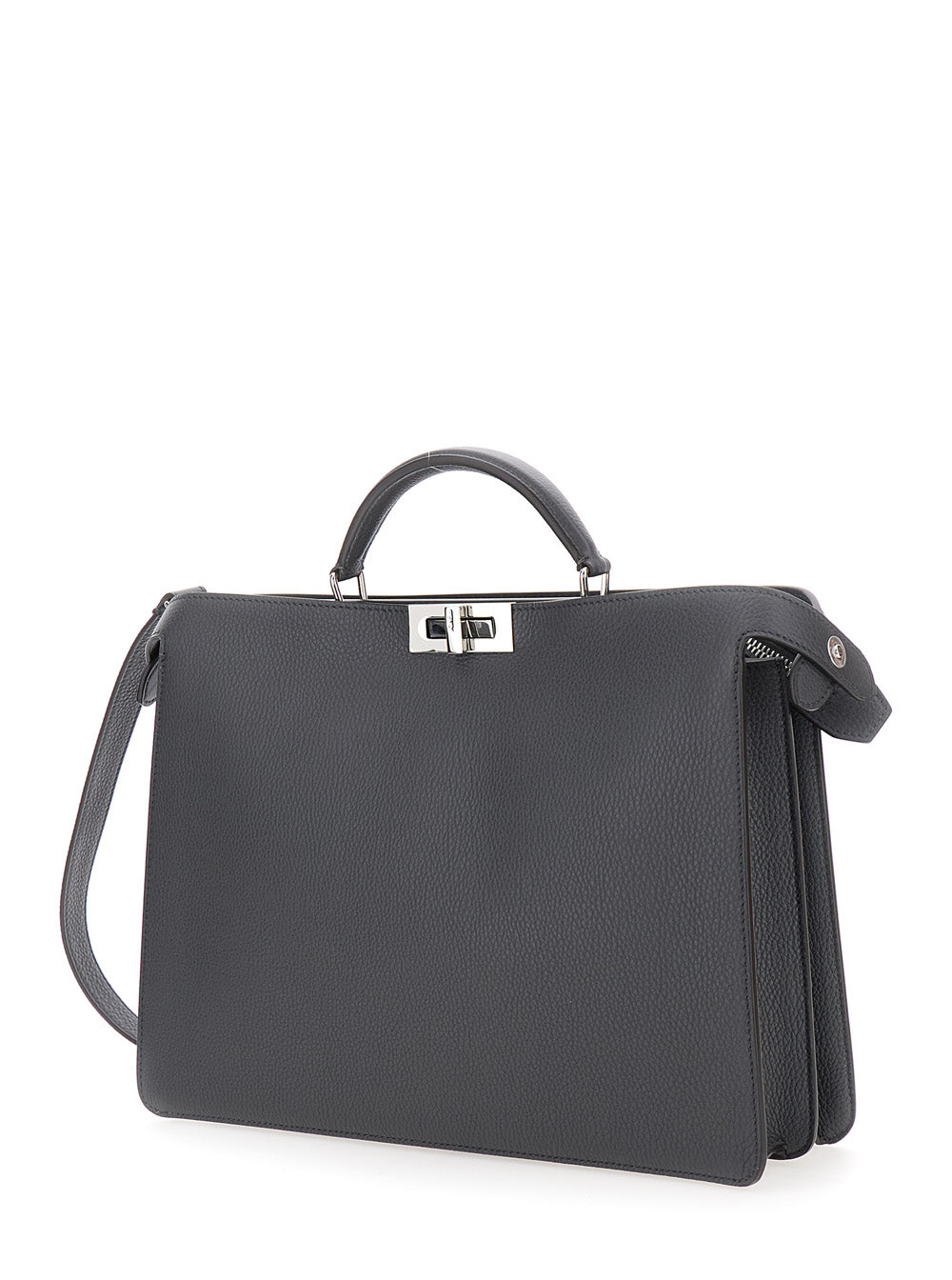 Fendi Men 'Iseeu Medium' Grey Handbag With Removable Internal Pocket In Leather Man FENDI