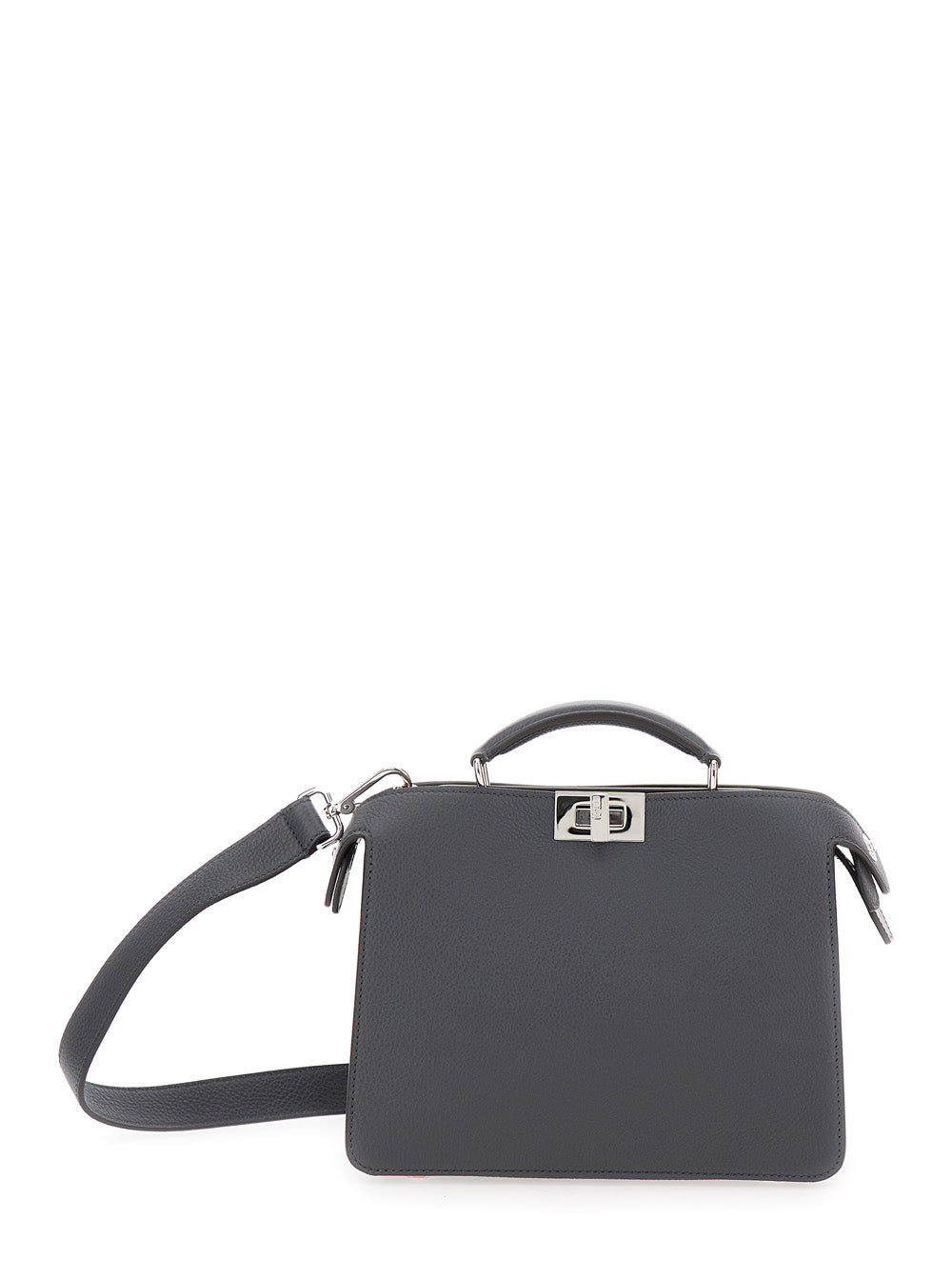 Fendi Men 'Iseeu Small' Grey Handbag With Removable Internal Pocket In Leather Man FENDI
