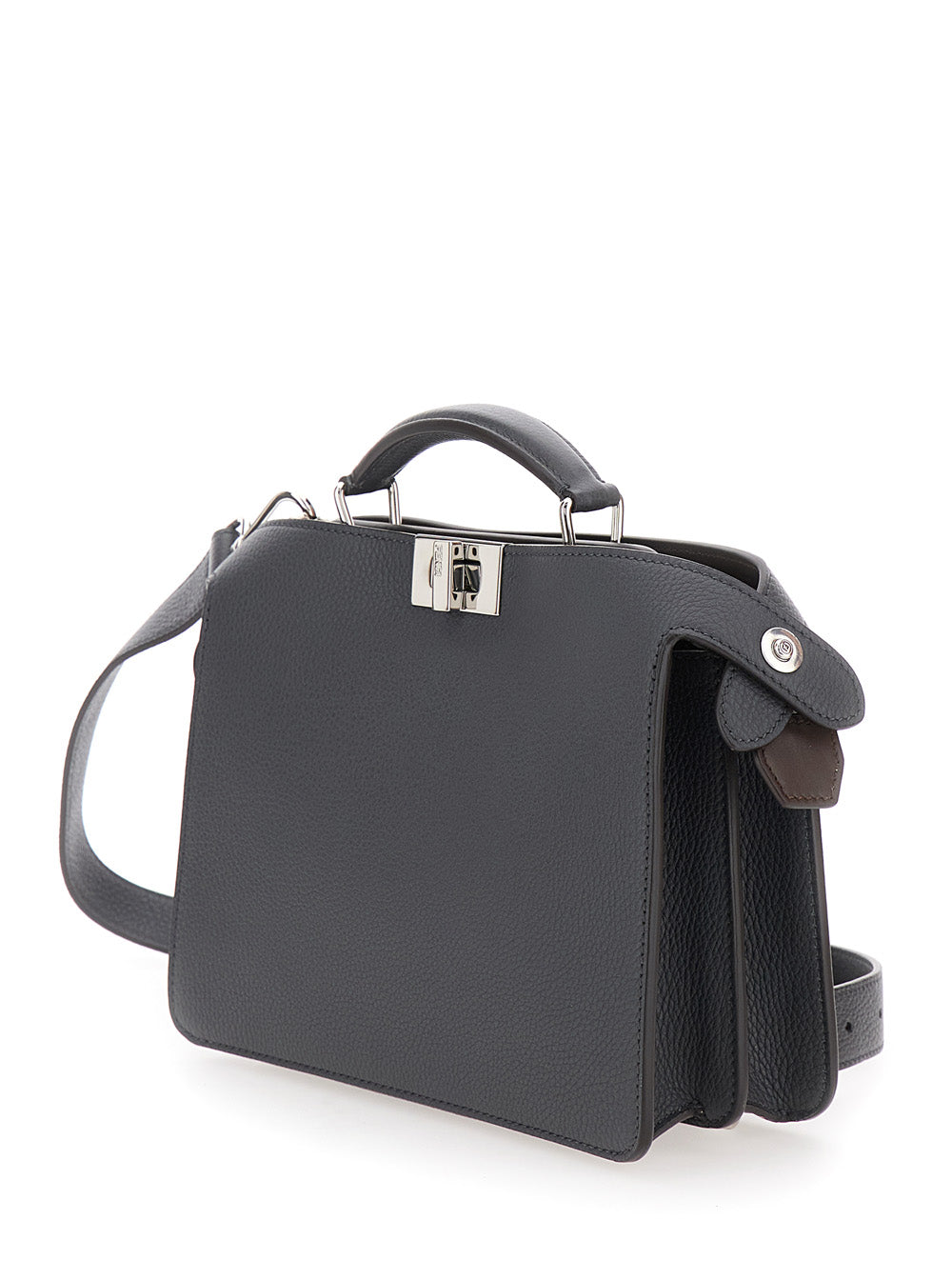 Fendi Men 'Iseeu Small' Grey Handbag With Removable Internal Pocket In Leather Man FENDI