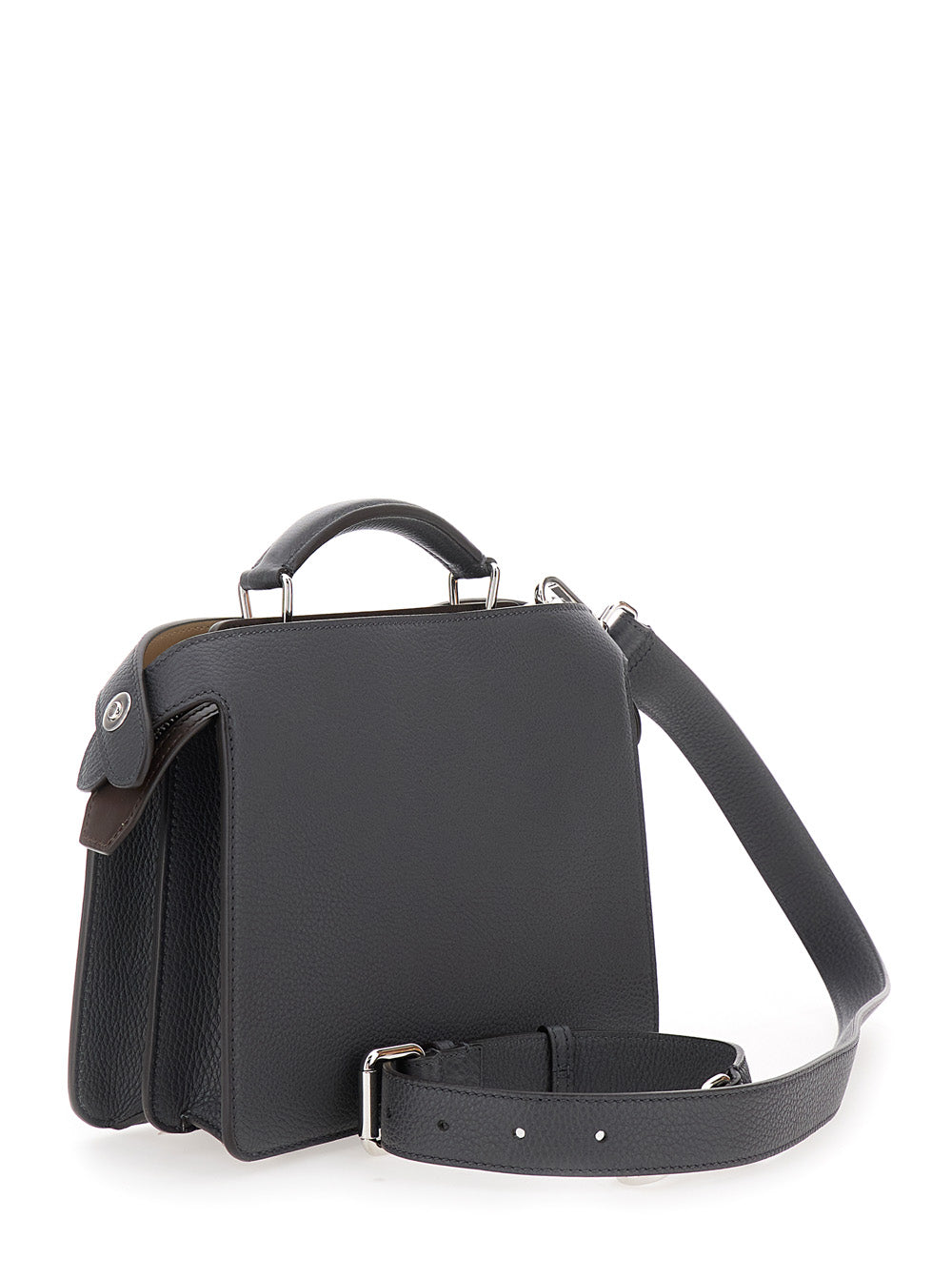Fendi Men 'Iseeu Small' Grey Handbag With Removable Internal Pocket In Leather Man FENDI