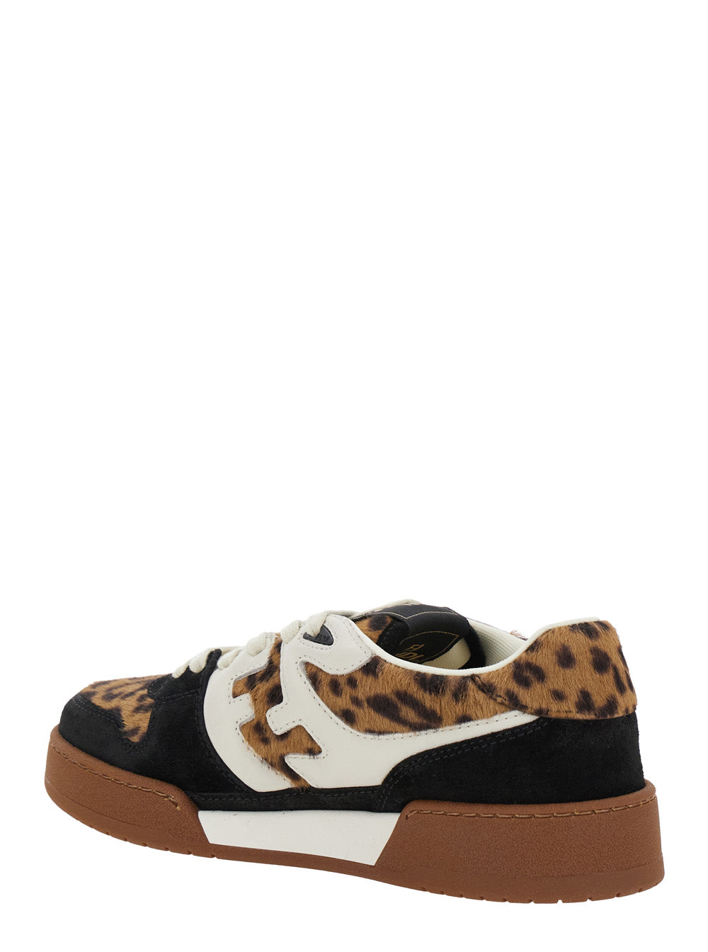 Fendi Women 'Fendi Match' Brown Low Top Sneakers With Ff Application And Leopard Motif In Mixed Leather Woman FENDI