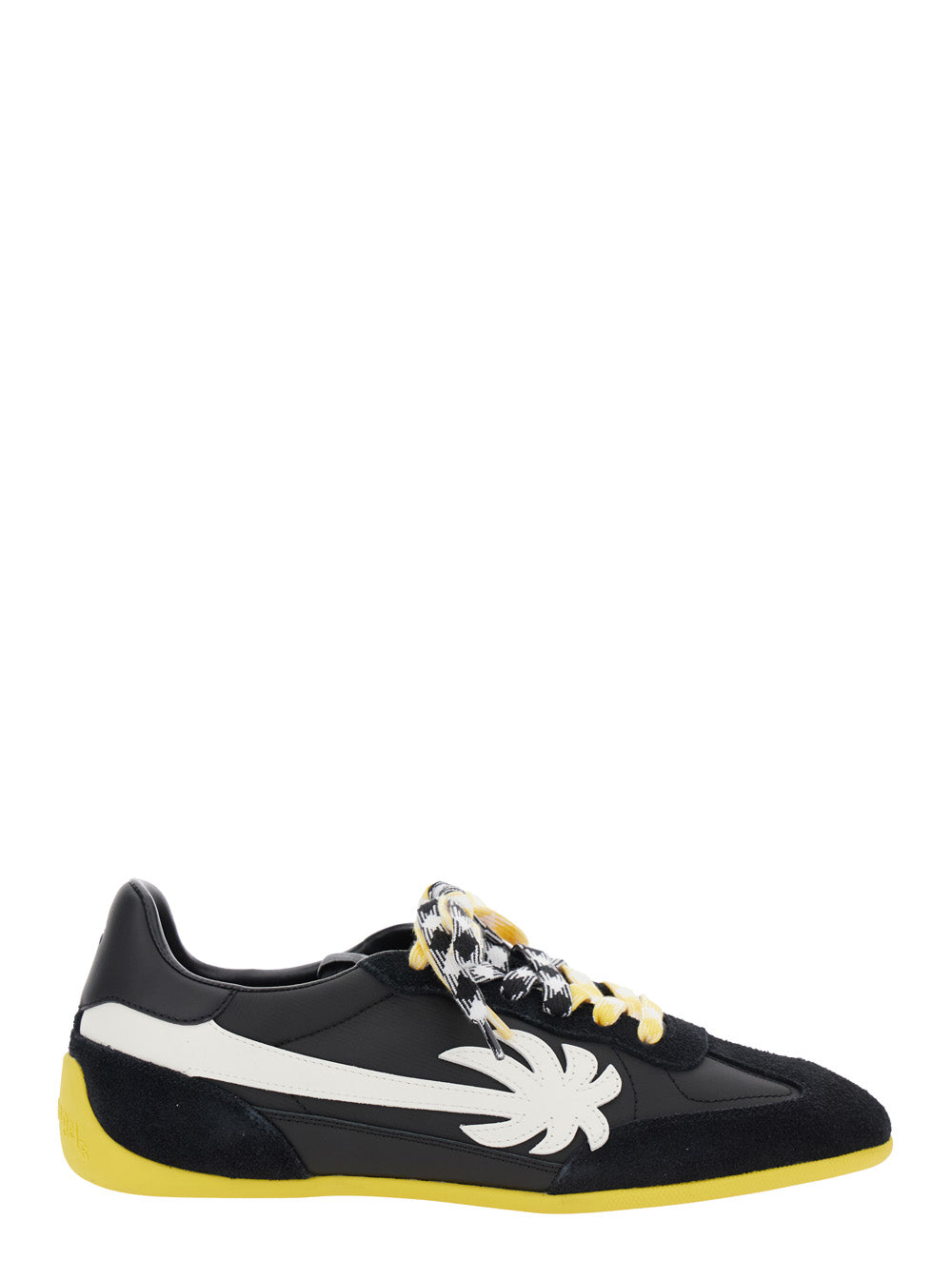 Palm Angels Men 'Pa 5' Black Low Top Sneakers With Logo Patch On The Tongue And Contrasting Heel With Logo In Leather Man PALM ANGELS