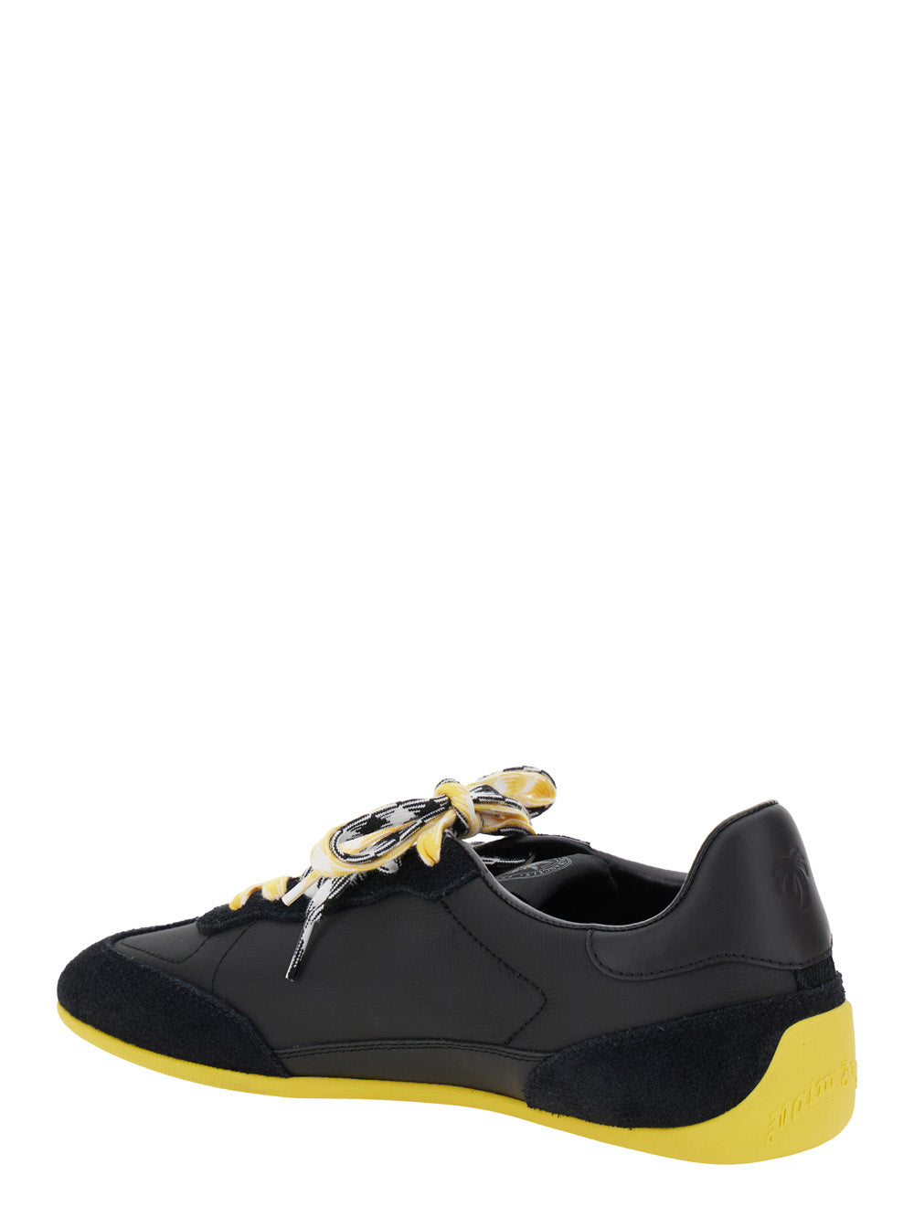 Palm Angels Men 'Pa 5' Black Low Top Sneakers With Logo Patch On The Tongue And Contrasting Heel With Logo In Leather Man PALM ANGELS