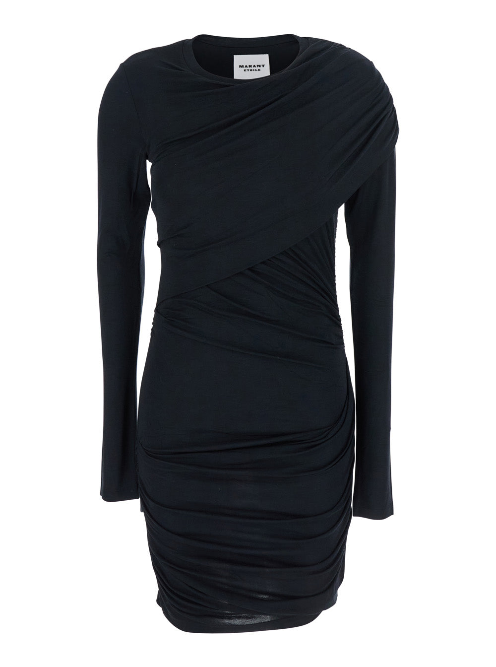 Isabel Marant Etoile Women 'Denise' Black Dress With Round Neckline And Ruffle Design In Fabric Woman