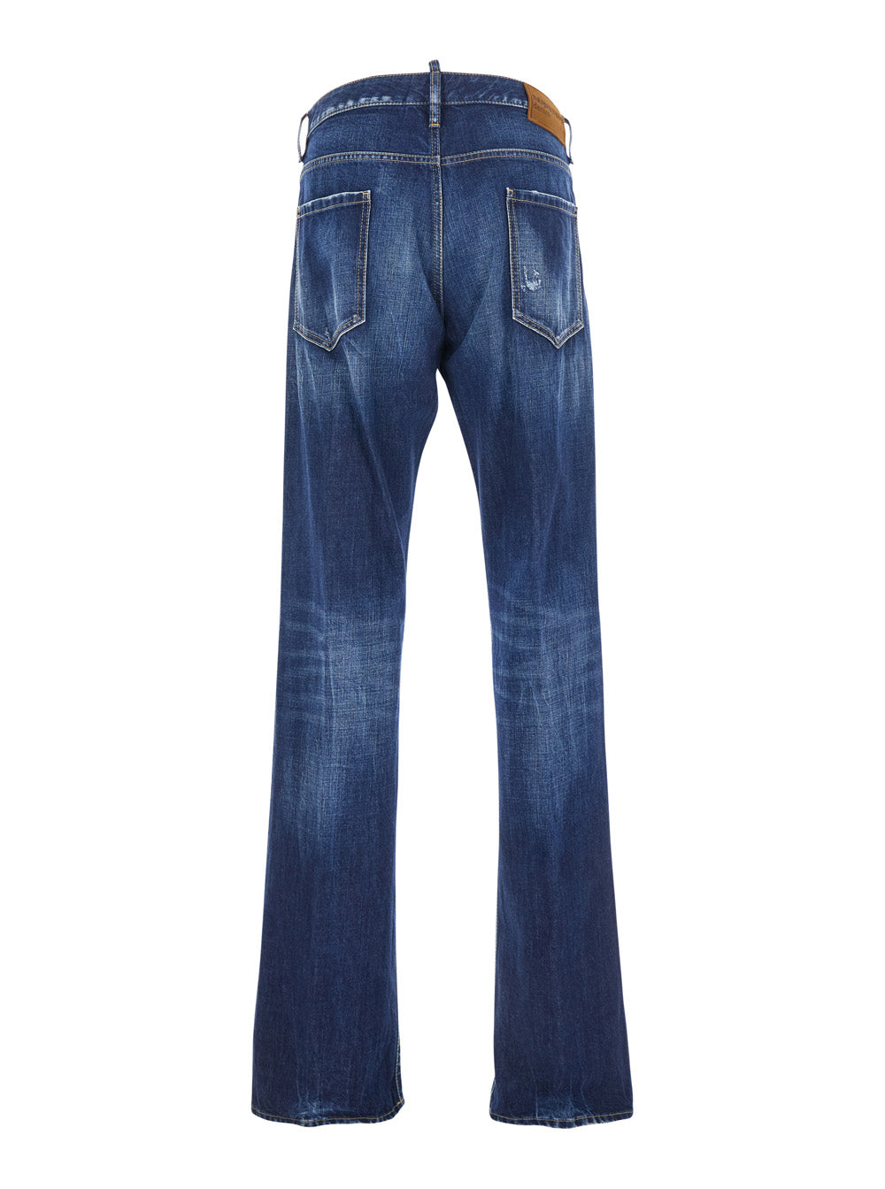 Dsquared2 Men 'The American' Blue Jeans With Logo Patch On The Rear And Faded Effect In Denim Man DSQUARED2