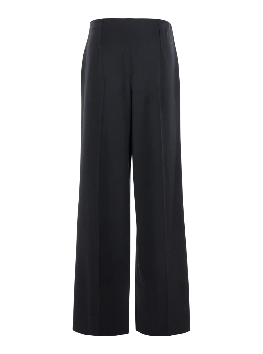 Fendi Women Black Pants With Front Pences And Wide Leg In Wool Woman FENDI
