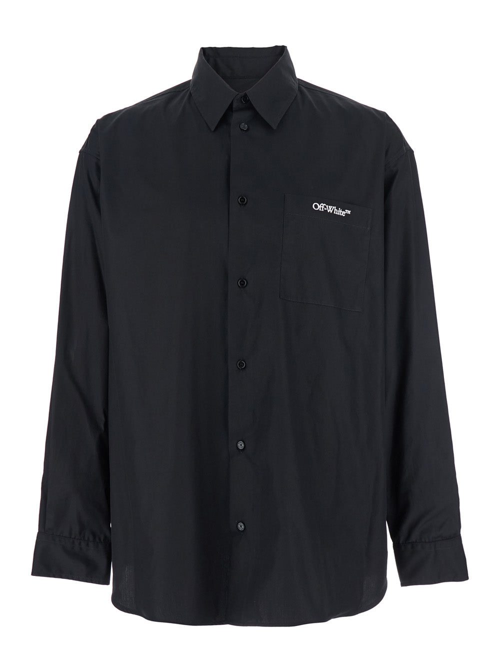 Off-White Men 'Brush Arrow' Black Shirt With Logo Lettering On The Front And Maxi Print On The Rear In Cotton Blend Woman OFF-WHITE