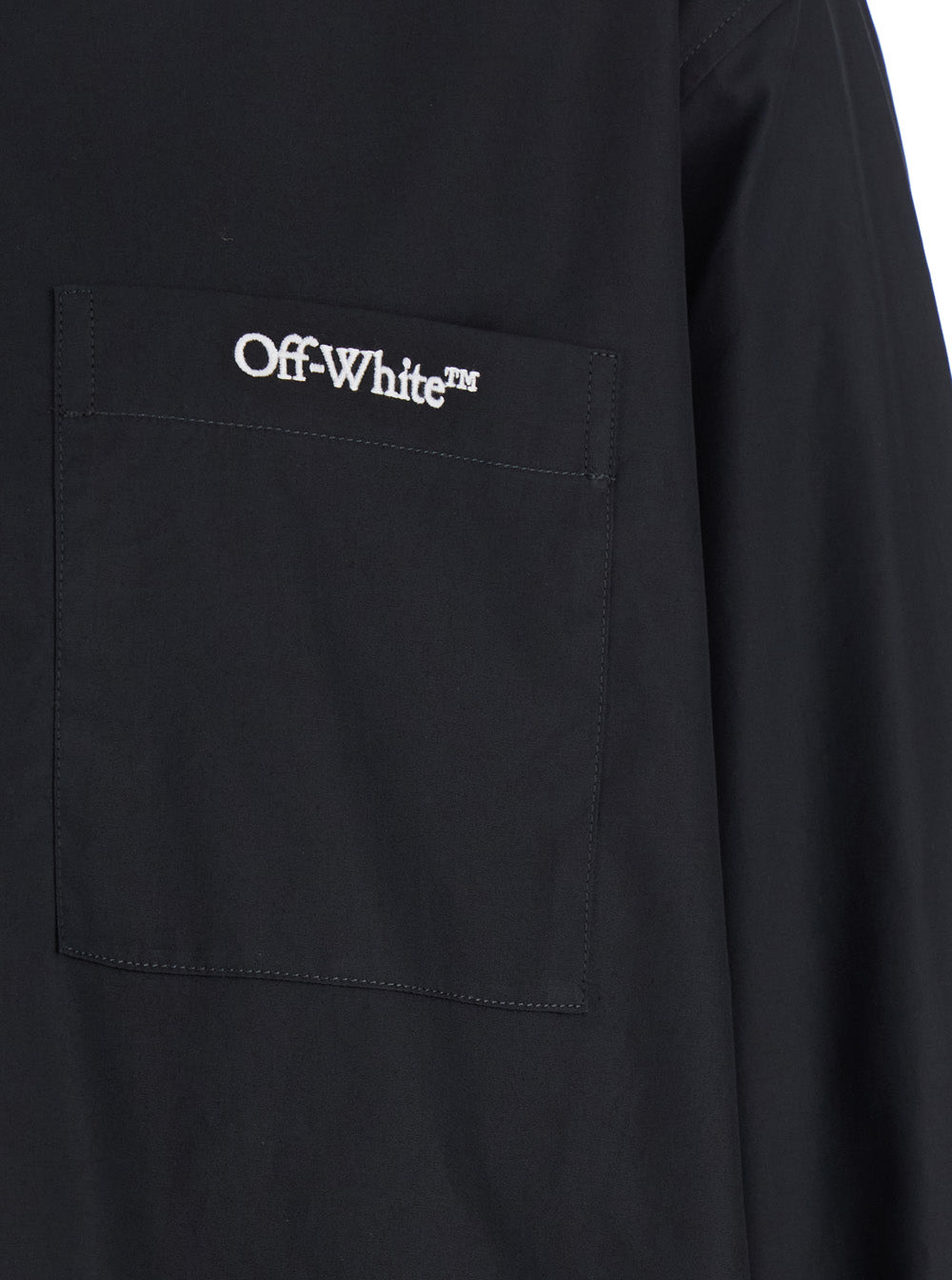Off-White Men 'Brush Arrow' Black Shirt With Logo Lettering On The Front And Maxi Print On The Rear In Cotton Blend Woman OFF-WHITE