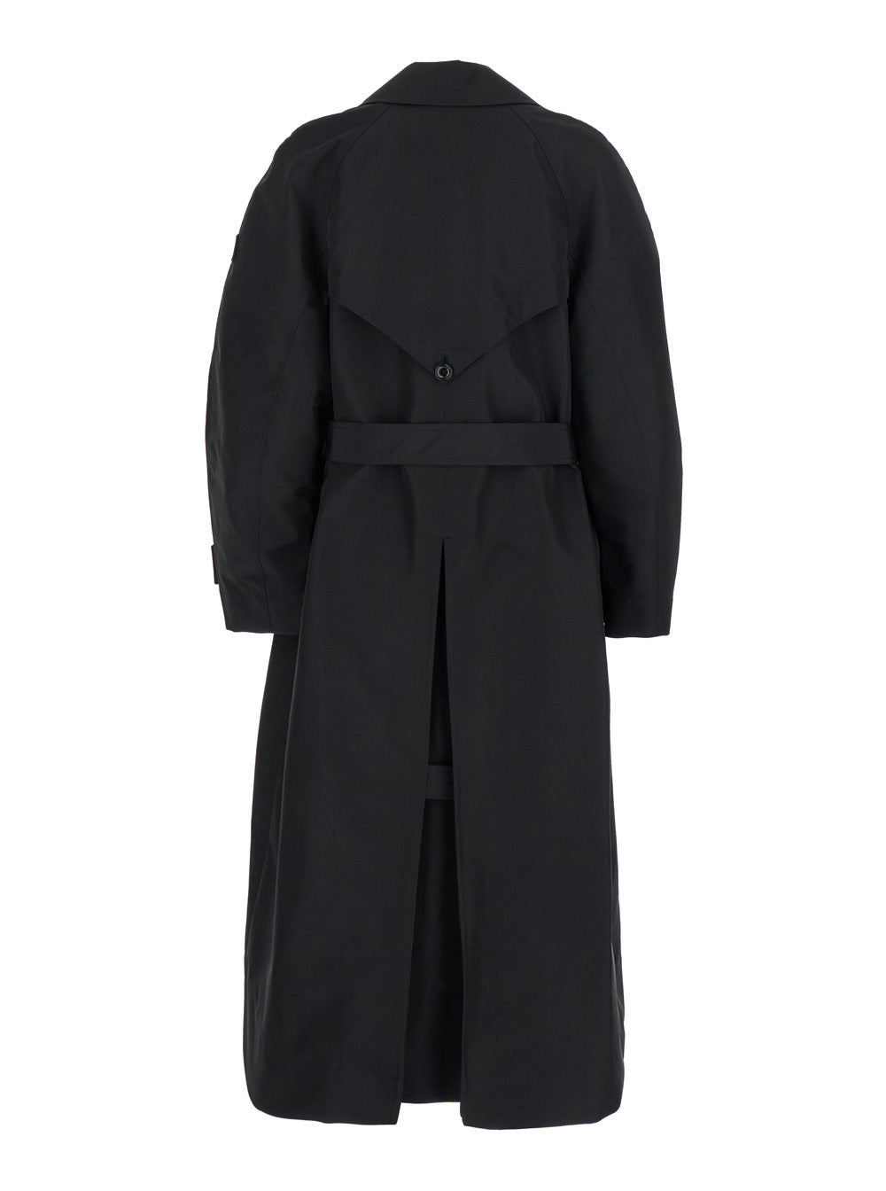 Moncler Genius Women 'Zake' Black Coat With Wide Classic Lapels And Removable Belt In Tech Fabric Woman MONCLER GENIUS