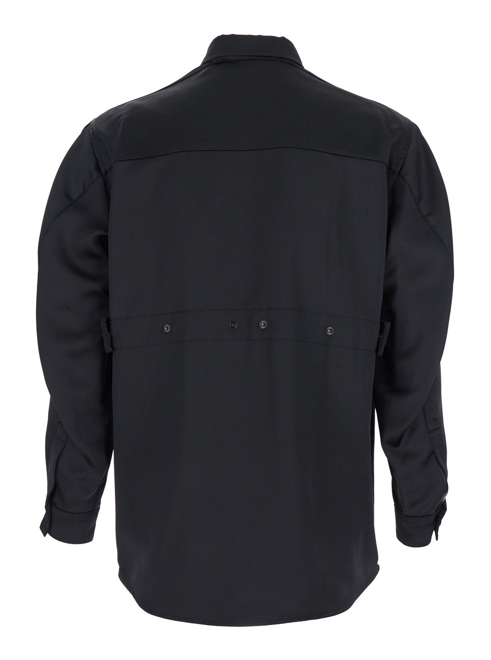 Moncler Genius Women Black Shirt With Classic Collar And Logo Patch On The Chest In Tech Fabric Woman MONCLER GENIUS