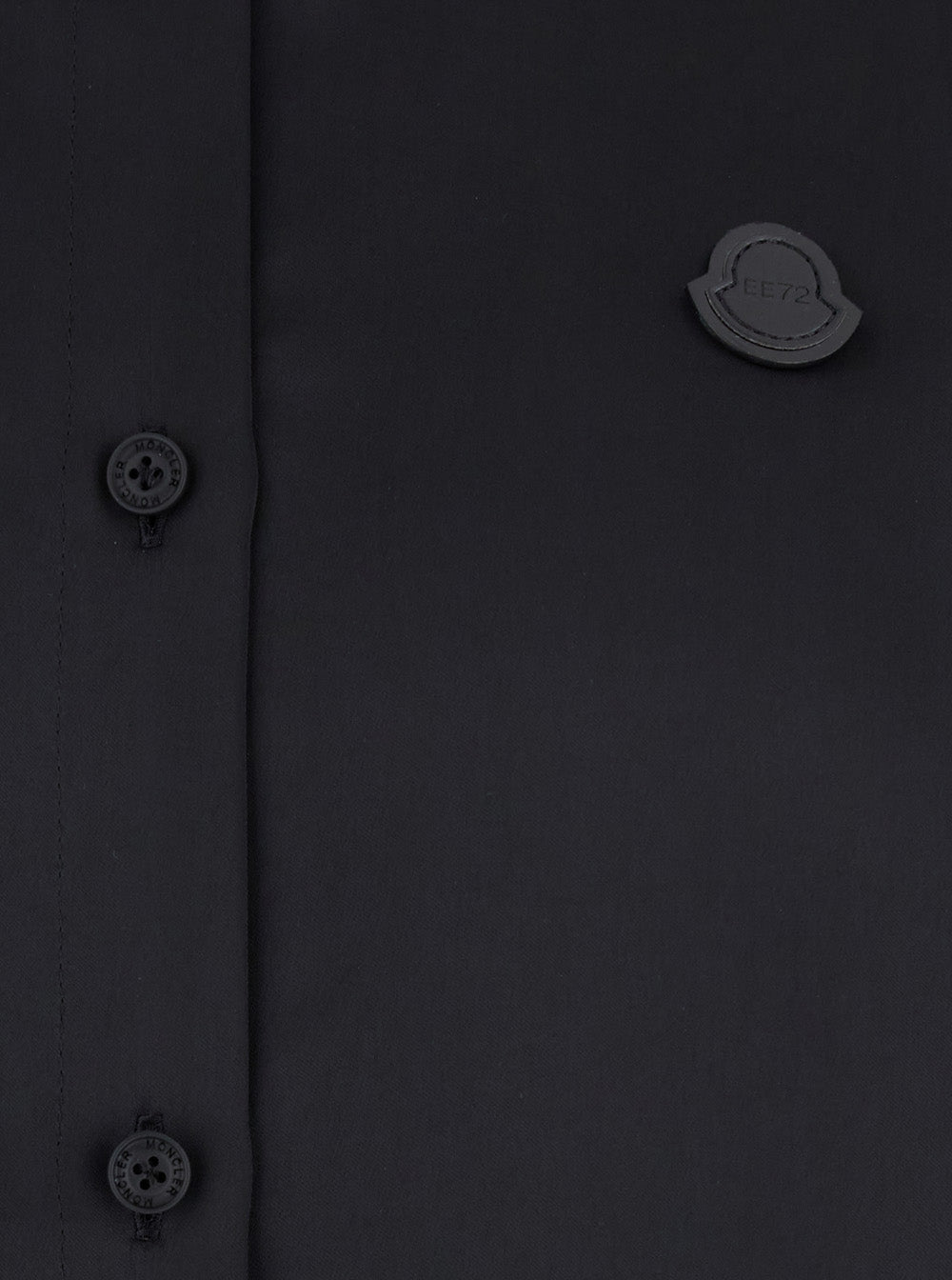 Moncler Genius Women Black Shirt With Classic Collar And Logo Patch On The Chest In Tech Fabric Woman MONCLER GENIUS