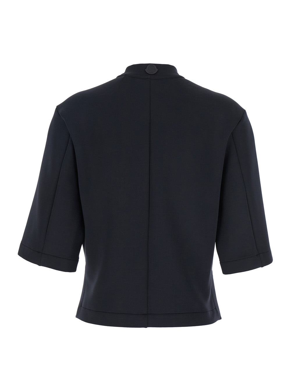 Moncler Genius Women Black Crew Neck T-Shirt With Logo Patch Applied On The Back In Tech Fabric Woman MONCLER GENIUS
