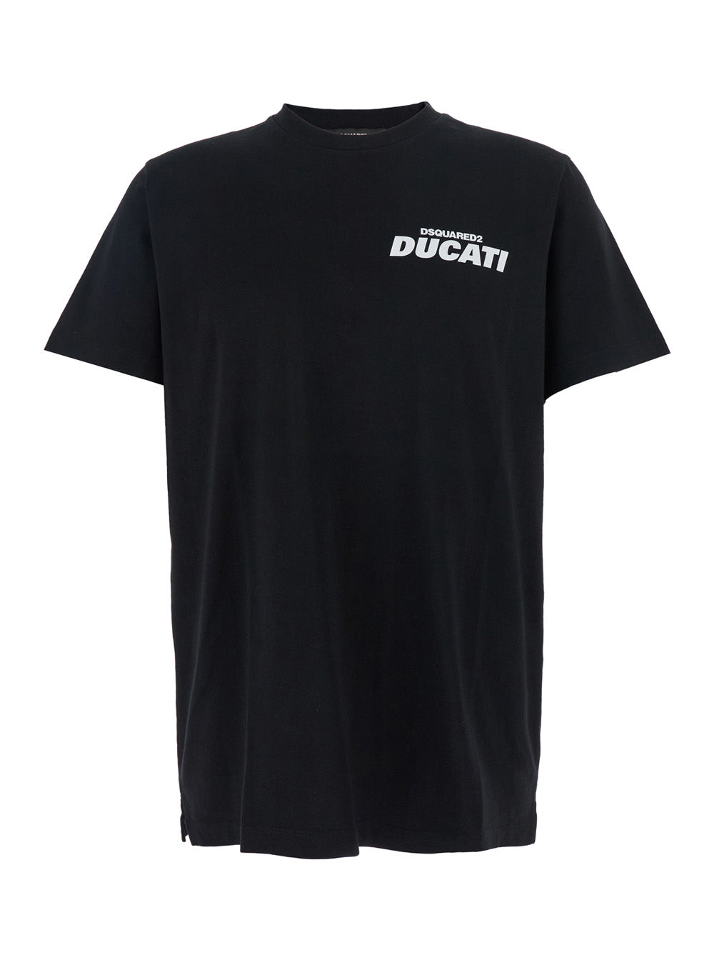 Dsquared2 Men 'Ducati X D2' Black T-Shirt With Logo On The Front In Cotton Man DSQUARED2