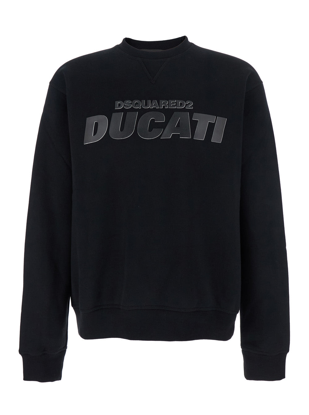Dsquared2 Men 'Ducati X D2' Black Sweatshirt With Logo Print On The Front In Cotton Man DSQUARED2