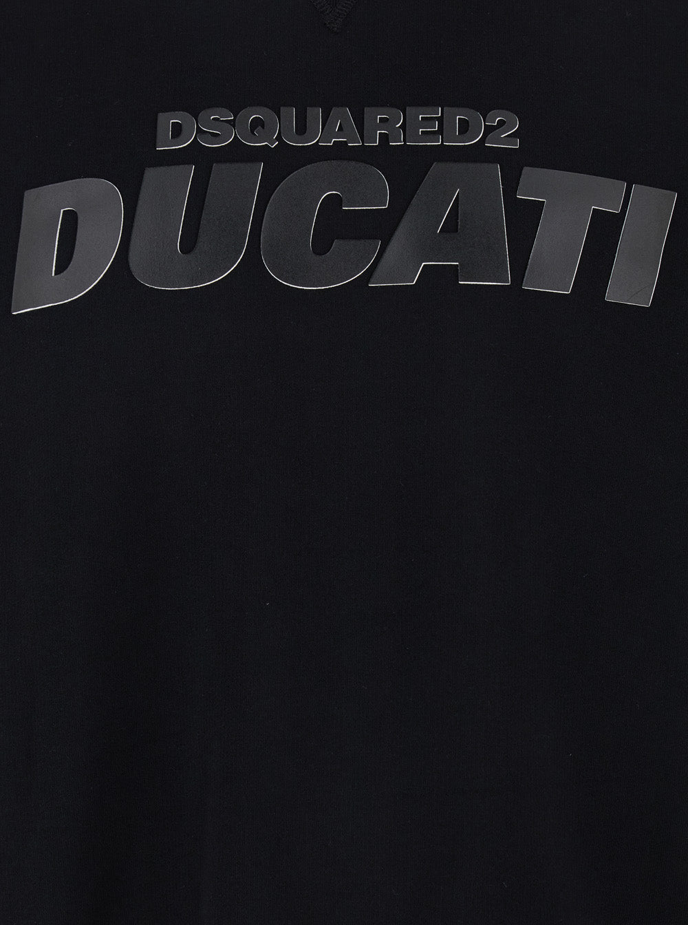 Dsquared2 Men 'Ducati X D2' Black Sweatshirt With Logo Print On The Front In Cotton Man DSQUARED2