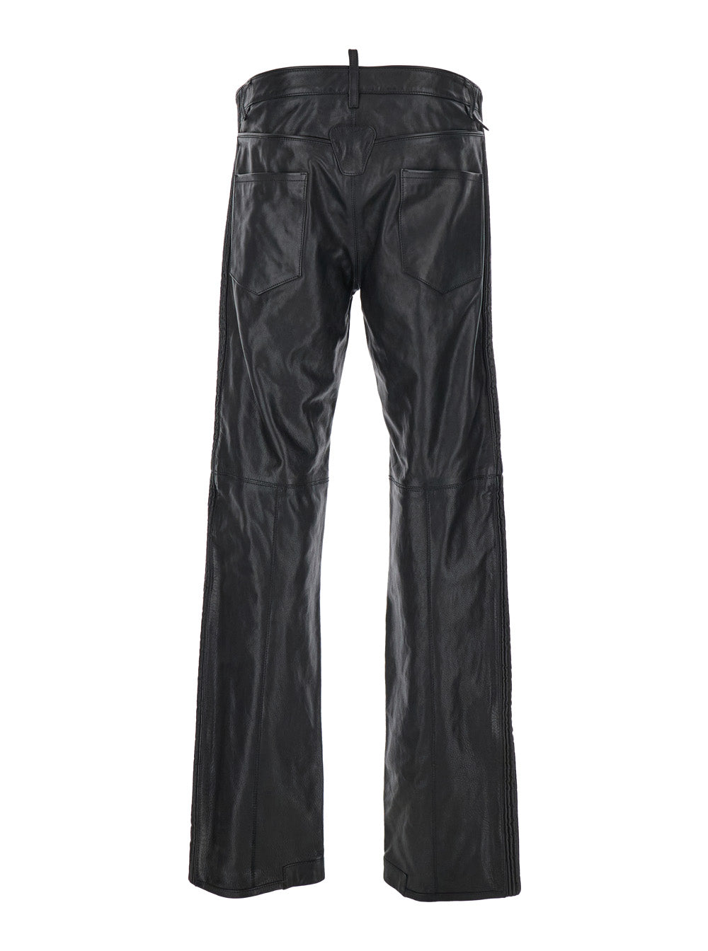 Dsquared2 Men 'Ducati X D2' Black Pants With Two Front Zip Closure And Logo Patches On The Front In Leather Man DSQUARED2