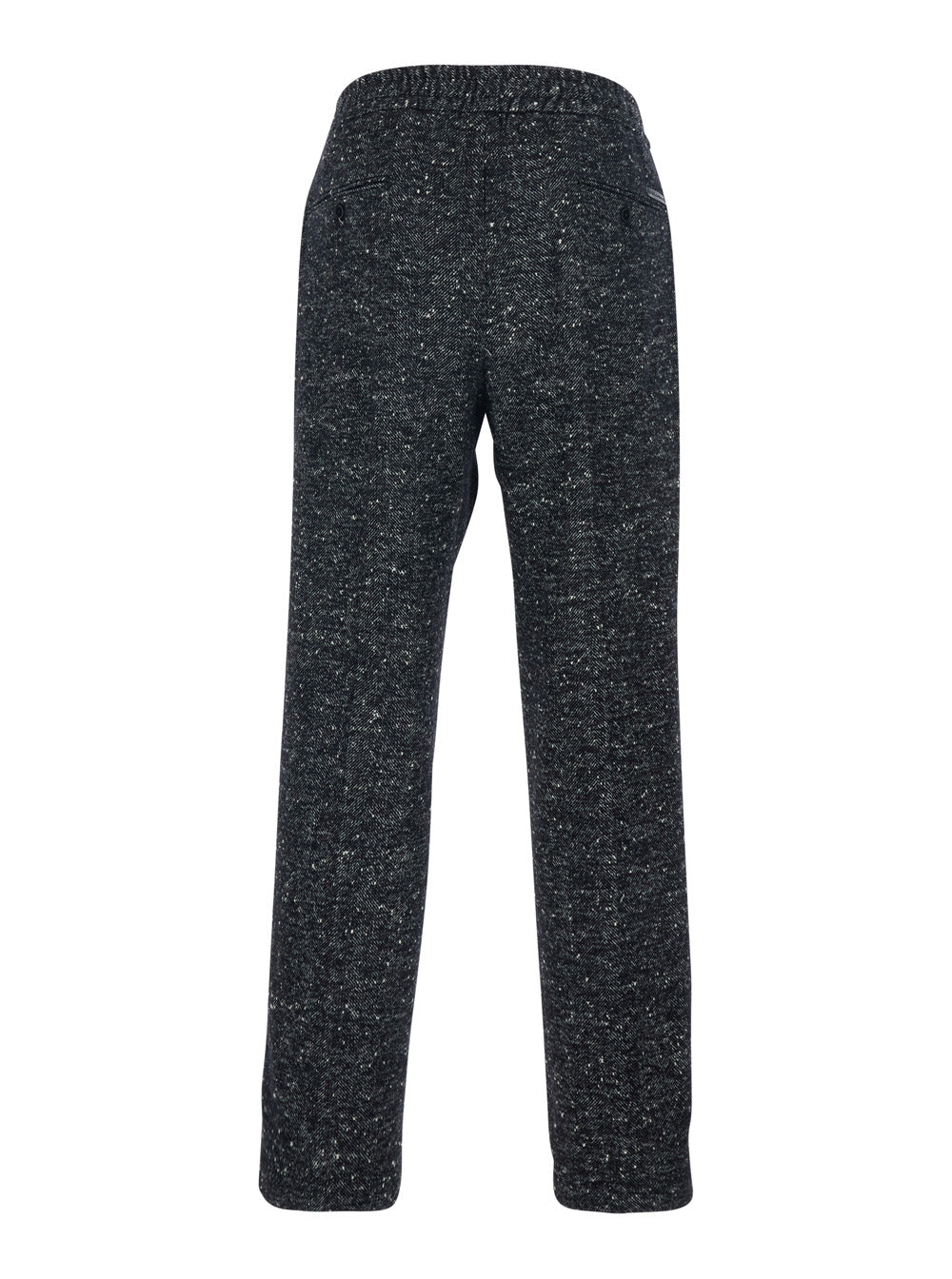 Dolce & Gabbana Men Dark Grey Trousers With Elasticated Waist With Drawstring In Wool Blend Man DOLCE & GABBANA