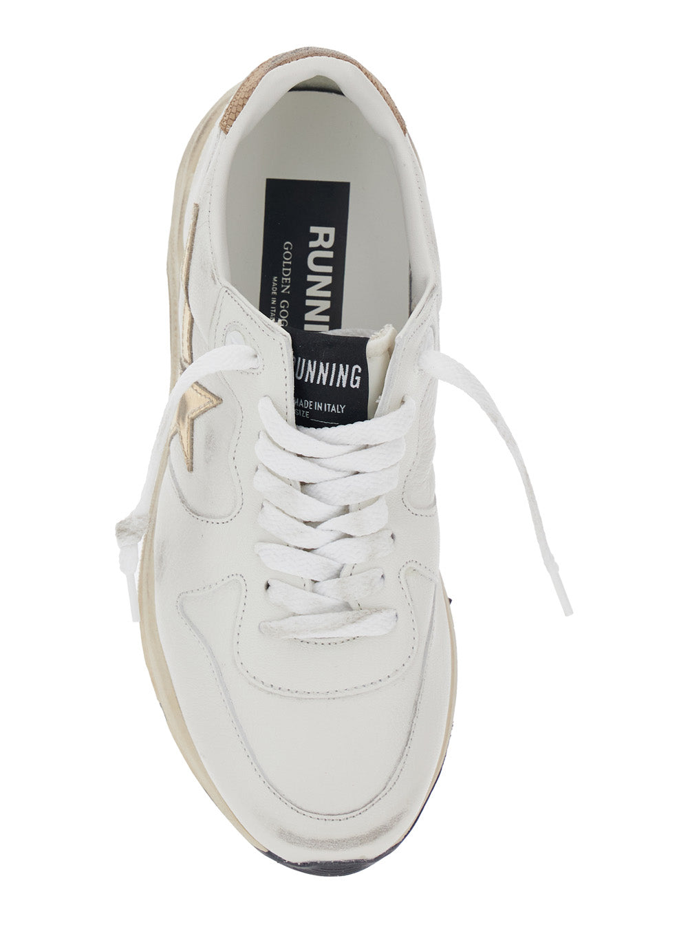Golden Goose Women 'Running Sole' White Sneaker With Side Star Detail In Mixed Leather Woman GOLDEN GOOSE
