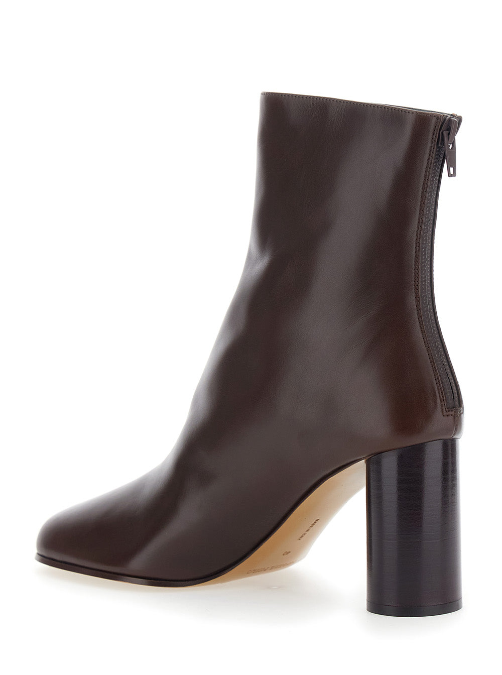 Phoebe Philo Women Brown Ankle Boots With Medium Wide Heel In Leather Woman PHOEBE PHILO