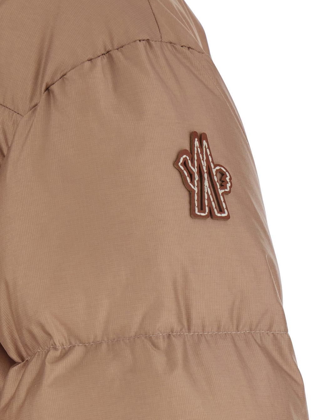 Moncler Grenoble Women 'Nisene' Pink Down Jacket With Buckled Belt On The Front And Logo Patch On The Sleeve In Tech Fabric Woman