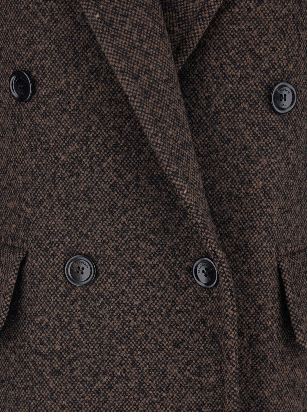 Max Mara Women 'Arco' Brown Double-Breasted Coat With Peak Revers And Half Belt In Wool And Cashmere Woman MAX MARA