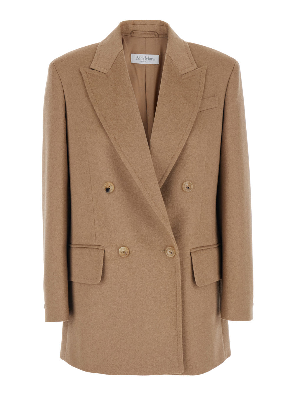 Max Mara Women 'Olimpia' Beige Double-Breasted Jacket With Peak Revers In Wool Woman MAX MARA