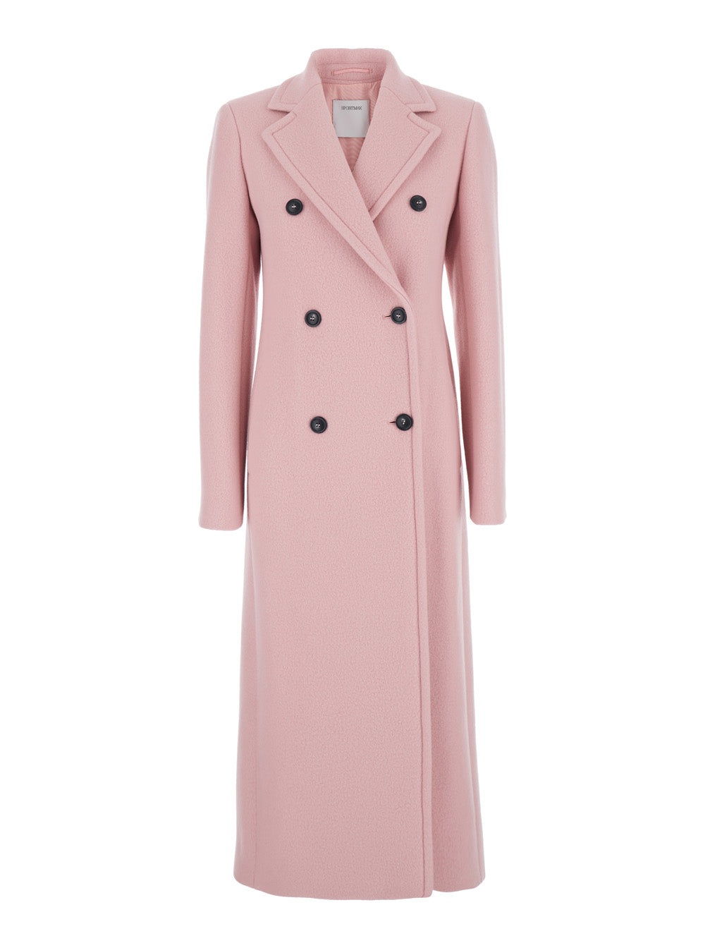 Sportmax Women Pink Coat With Double-Breasted Fastening In Virgin Wool Woman