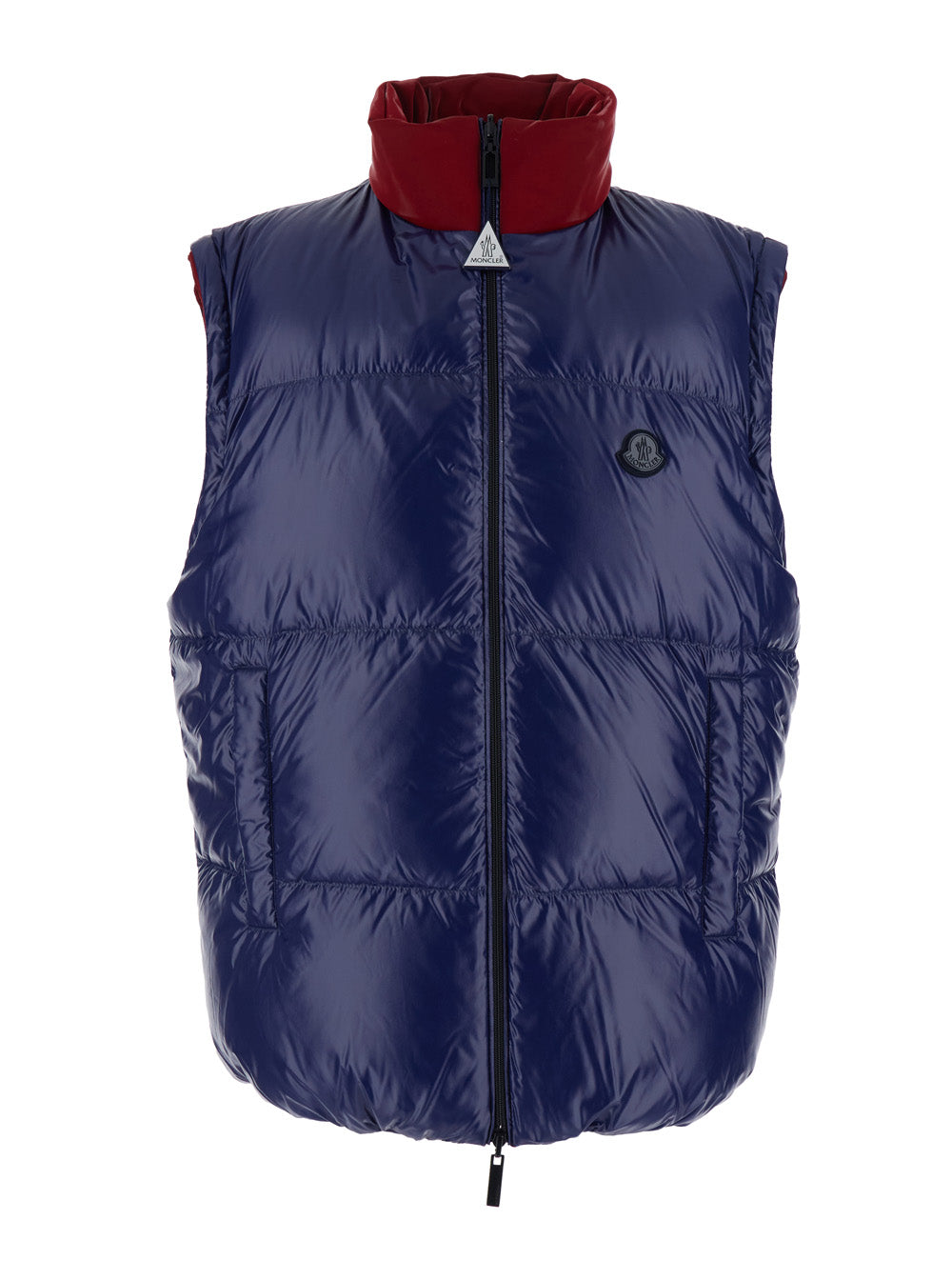 Moncler Genius Men 'Throttle' Blue Reversible Down Jacket With Removable Sleeves And Logo Patch On The Front In Tech Fabric Stretch Man MONCLER GENIUS