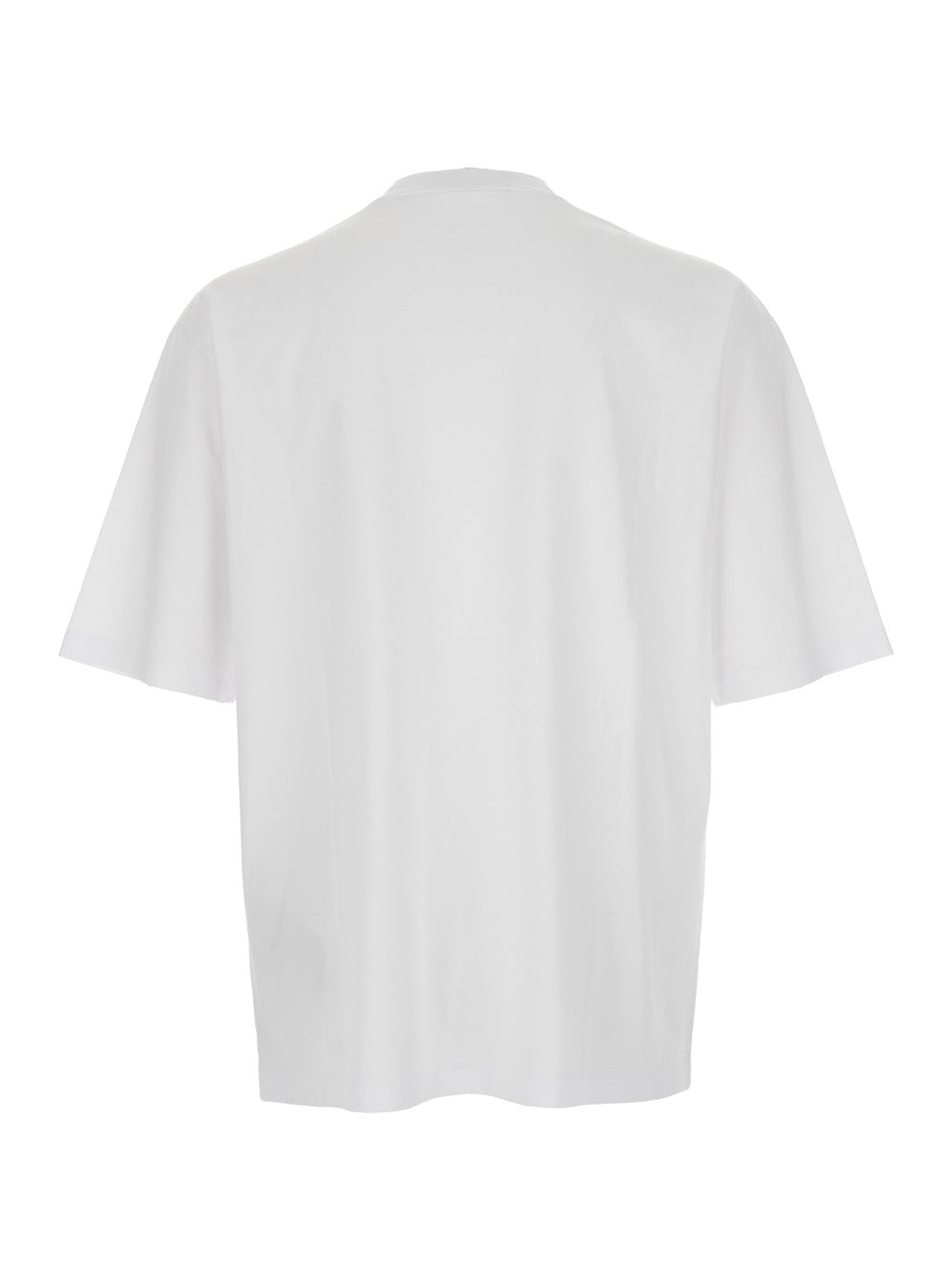 Dsquared2 Men 'D2 X Magliano' White Crewneck T-Shirt With Maxi Print On The Front In Cotton Man DSQUARED2