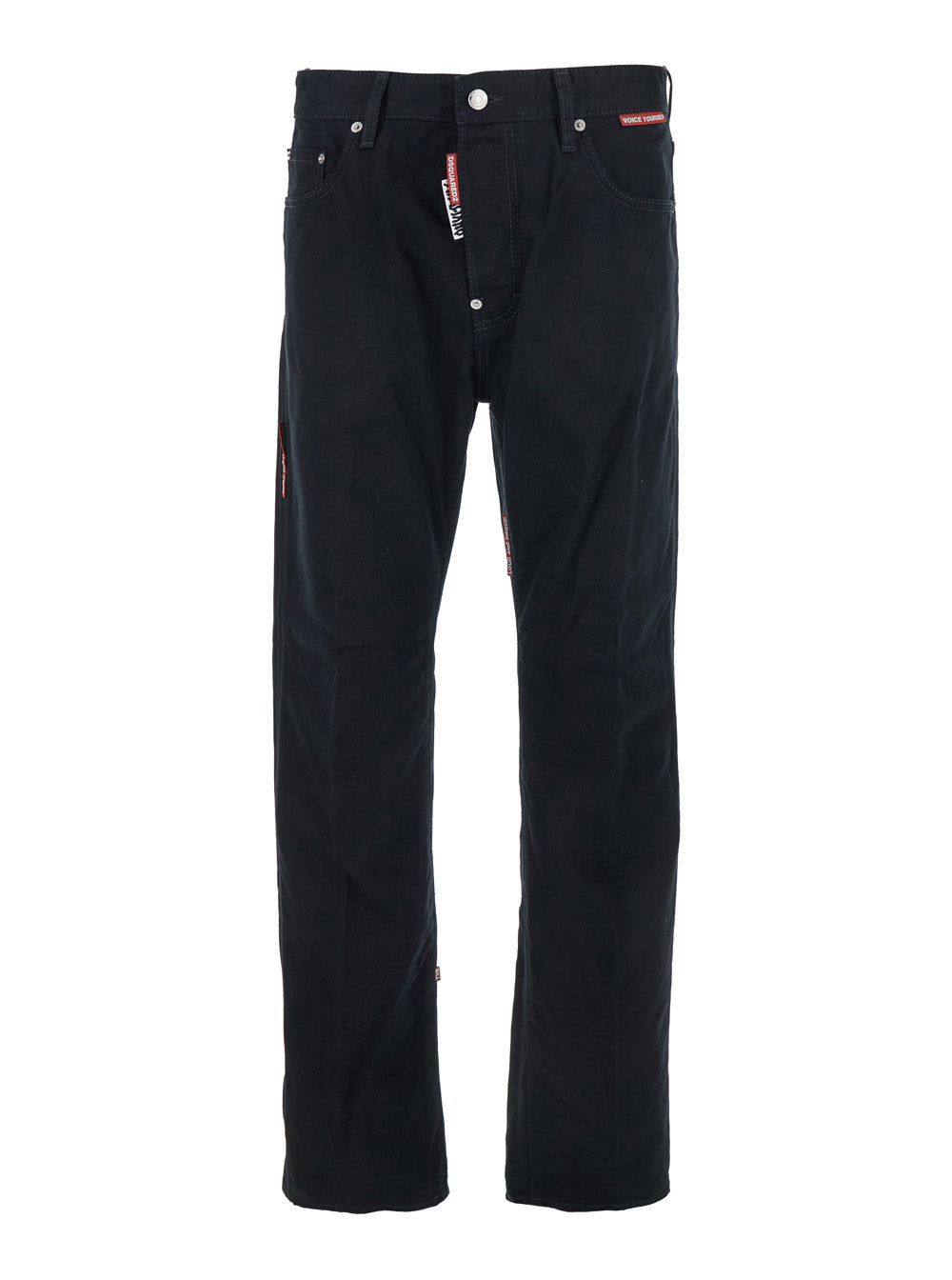 Dsquared2 Men 'D2 X Magliano' Black Jeans With Belt Loops And Logo Patch On The Rear In Denim Man DSQUARED2