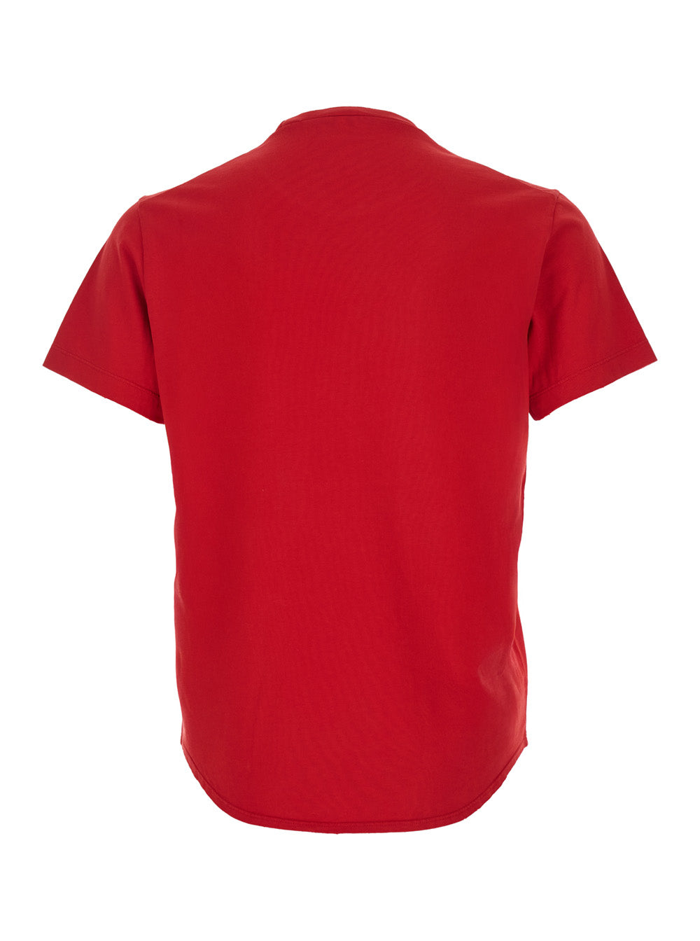 Dsquared2 Men 'D2 X Magliano' Red Crewneck T-Shirt With Maxi Print On The Front In Cotton Man DSQUARED2