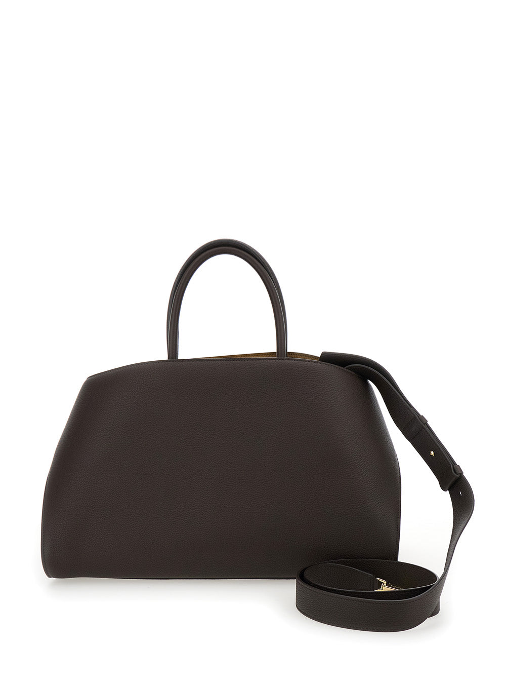 Ferragamo Women Handbag 'Hug Bicolor' With Logo And Gancini Buckles In Brown Leather For Women FERRAGAMO
