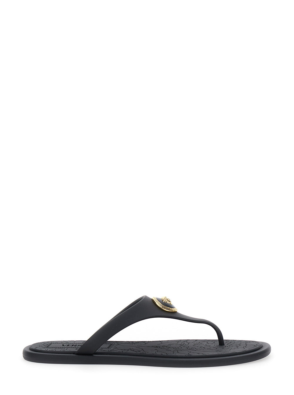 Versace Women Black Slides With Medusa Detail In Rubber Woman VERSACE