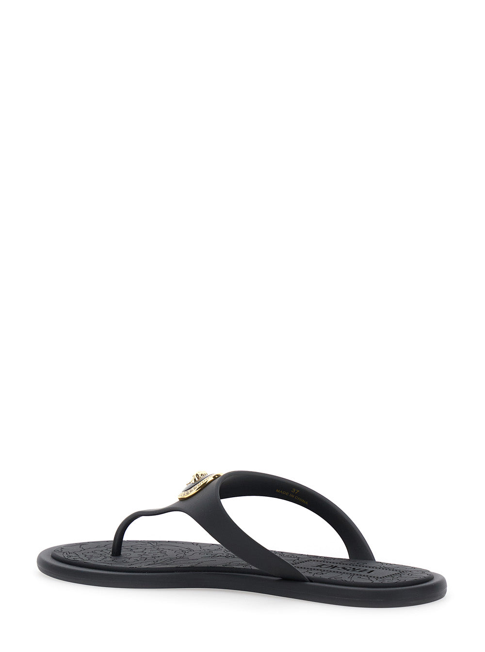 Versace Women Black Slides With Medusa Detail In Rubber Woman VERSACE