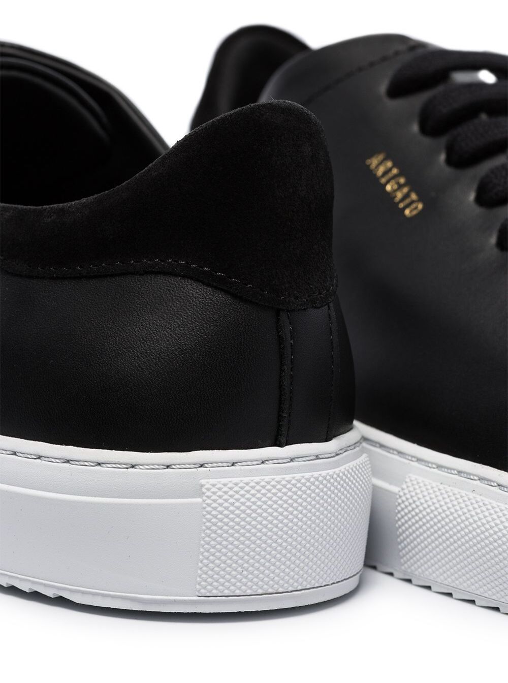 Axel Arigato Men '90 Clean' Black Low Top Sneakers With Logo Lettering On The Side In Leather Man AXEL ARIGATO