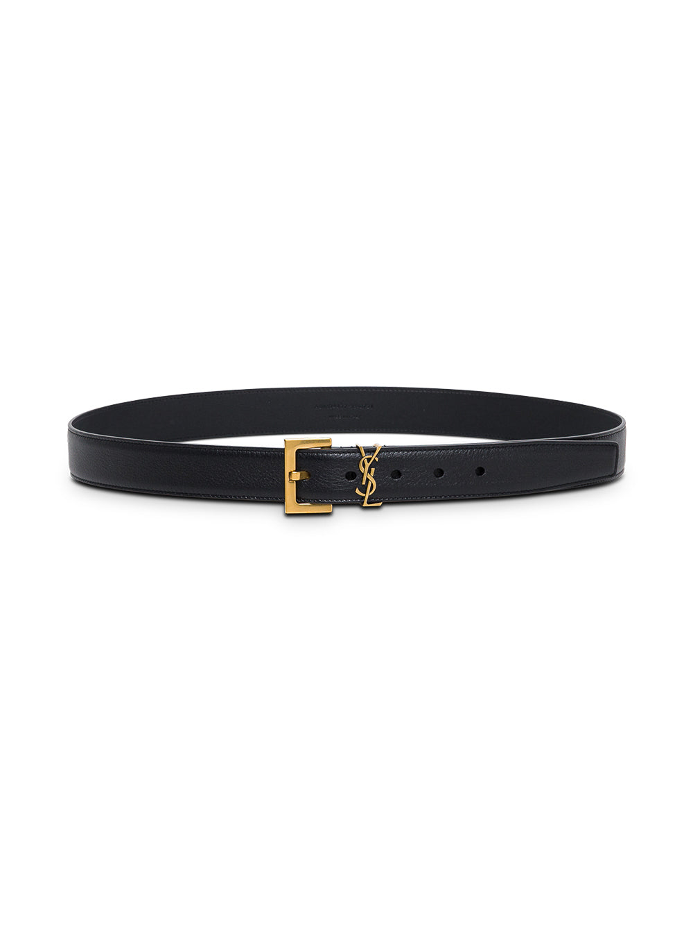 Saint Laurent Women Black Leather Belt With Logo Buckle Women Saint Laurent SAINT LAURENT