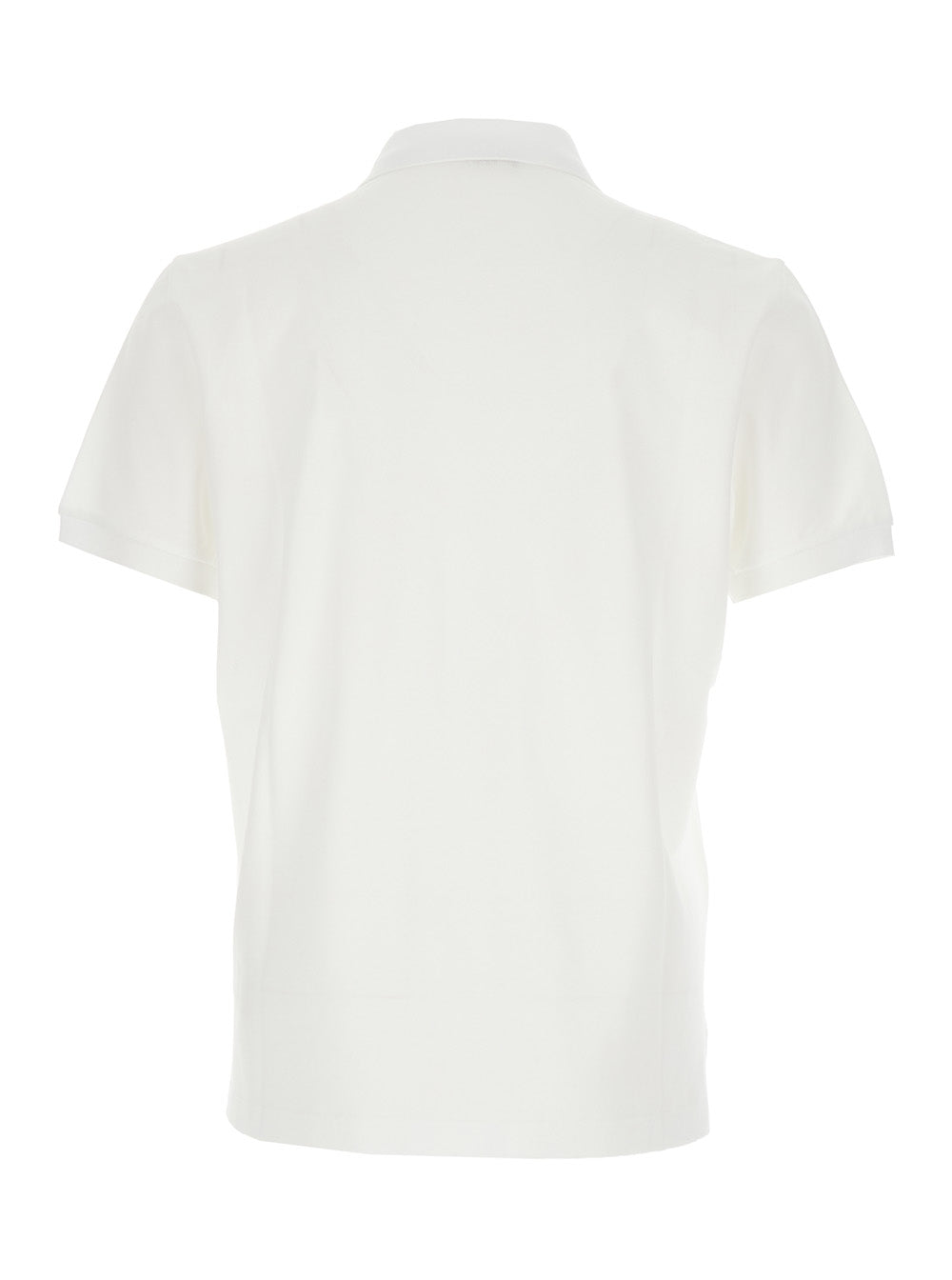 Fendi Men White Polo Shirt With Logo Patch On The Front In Cotton Pique Man FENDI